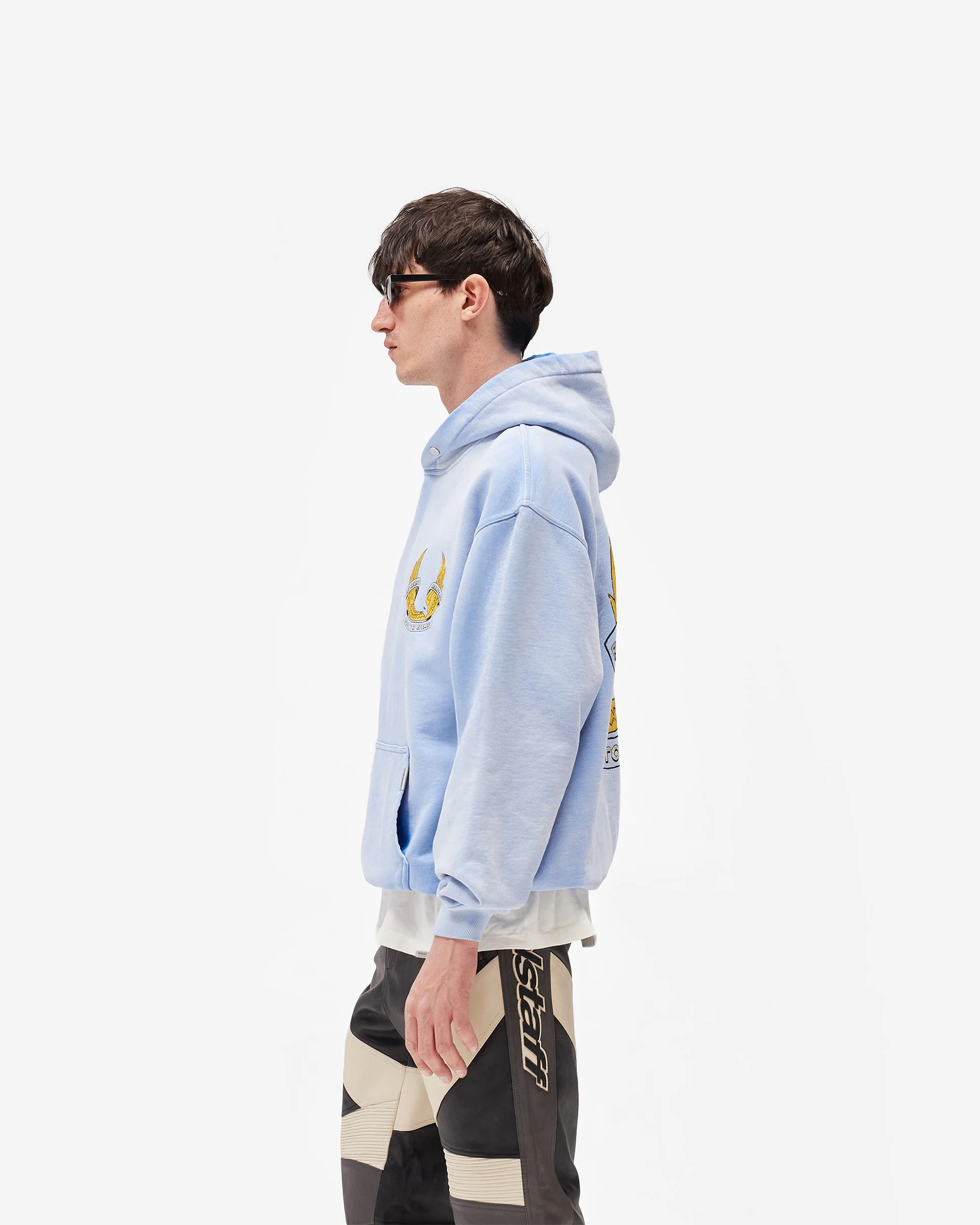 Represent X Belstaff Born To Bike Hoodie - Mid Blue - Image 5