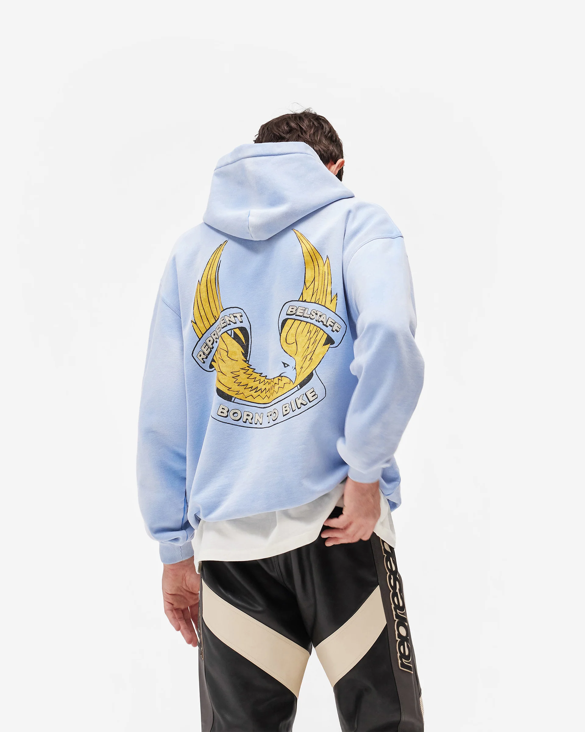 Represent X Belstaff Born To Bike Hoodie - Mid Blue - Image 6