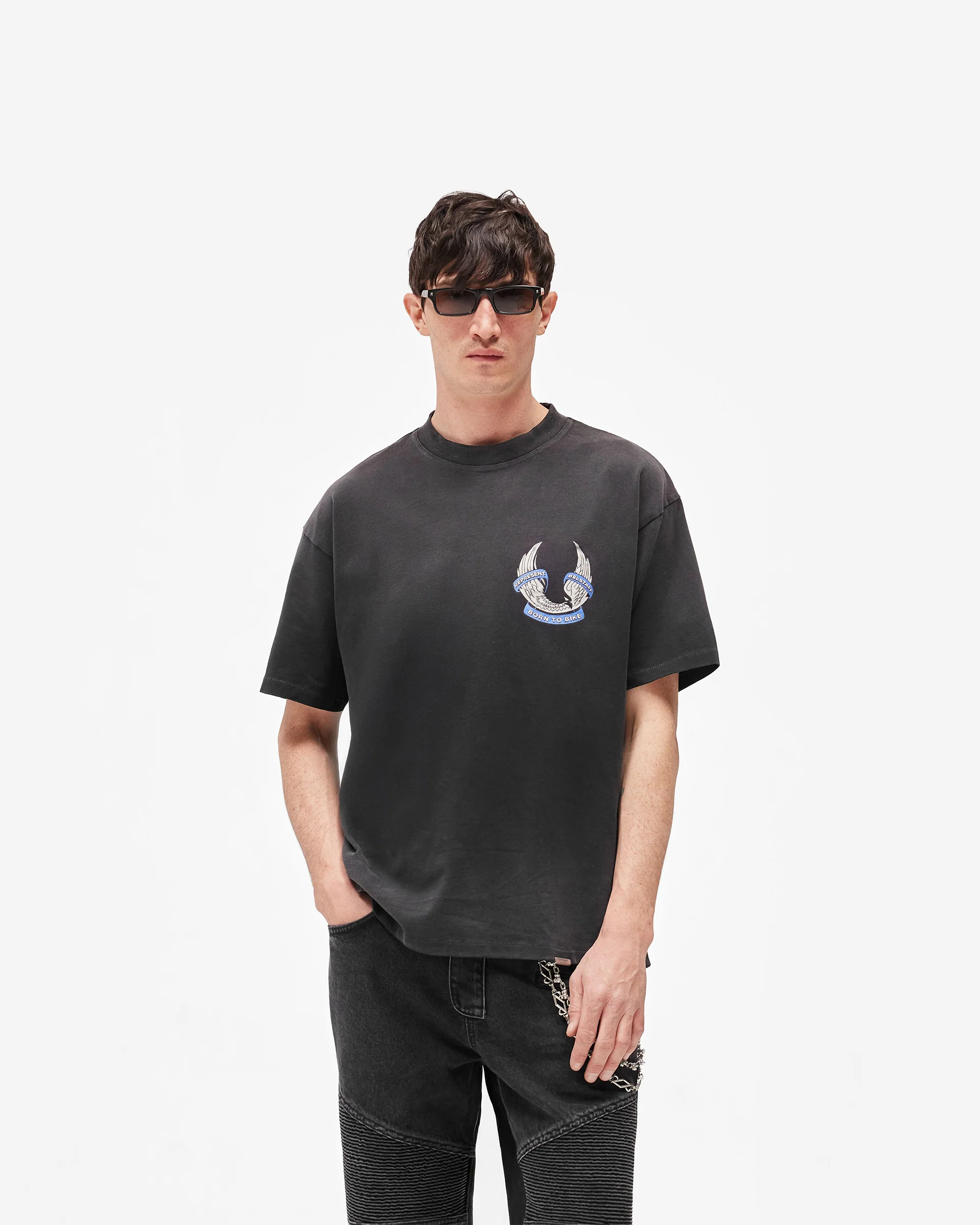 Represent X Belstaff Born To Bike T-Shirt - Aged Black - Image 3