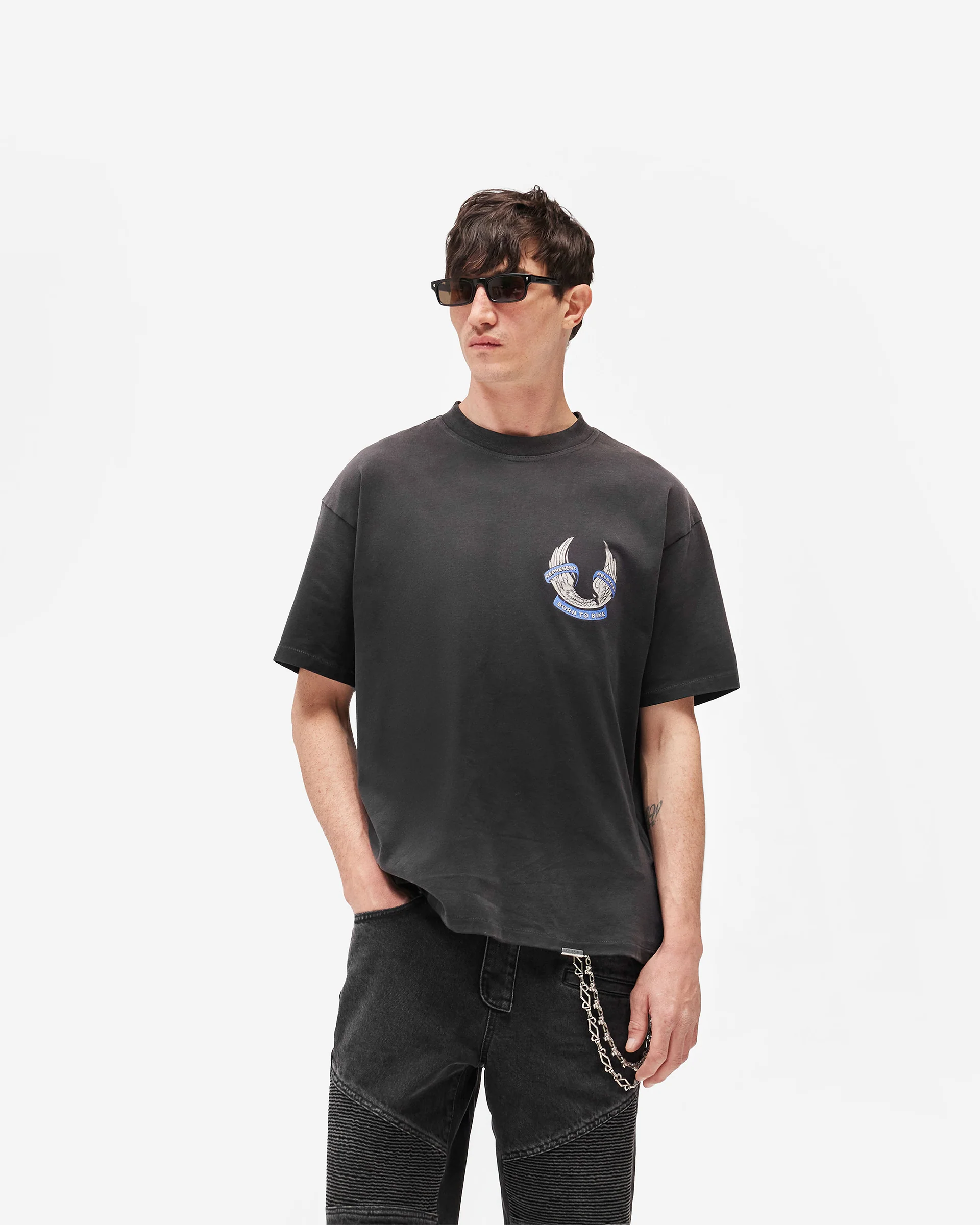 Represent X Belstaff Born To Bike T-Shirt - Aged Black - Image 5