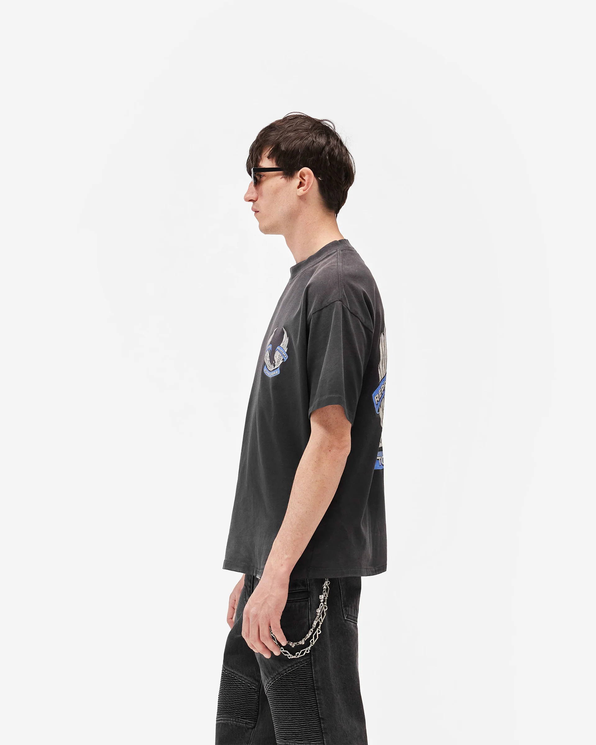 Represent X Belstaff Born To Bike T-Shirt - Aged Black - Image 6