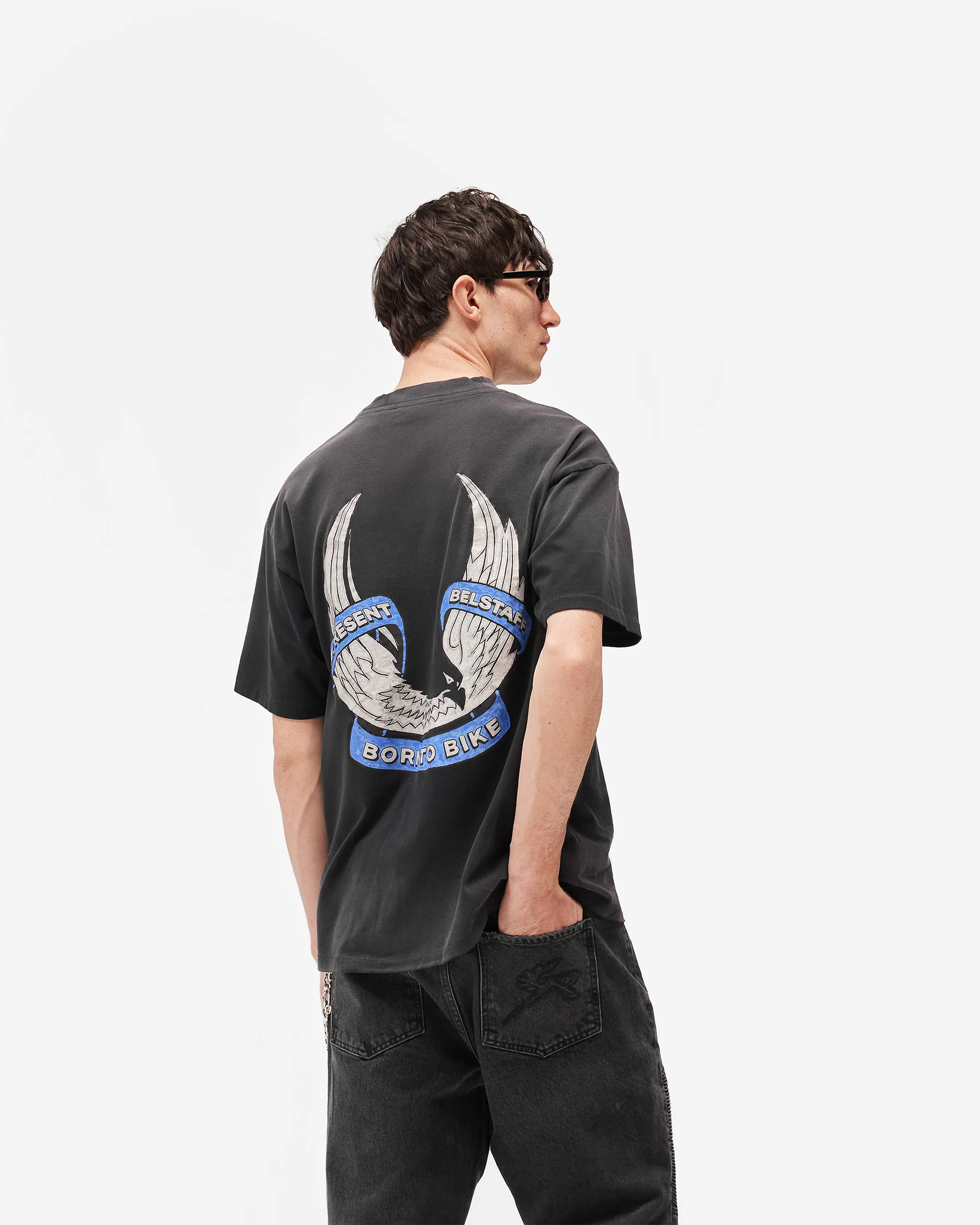 Represent X Belstaff Born To Bike T-Shirt - Aged Black - Image 8
