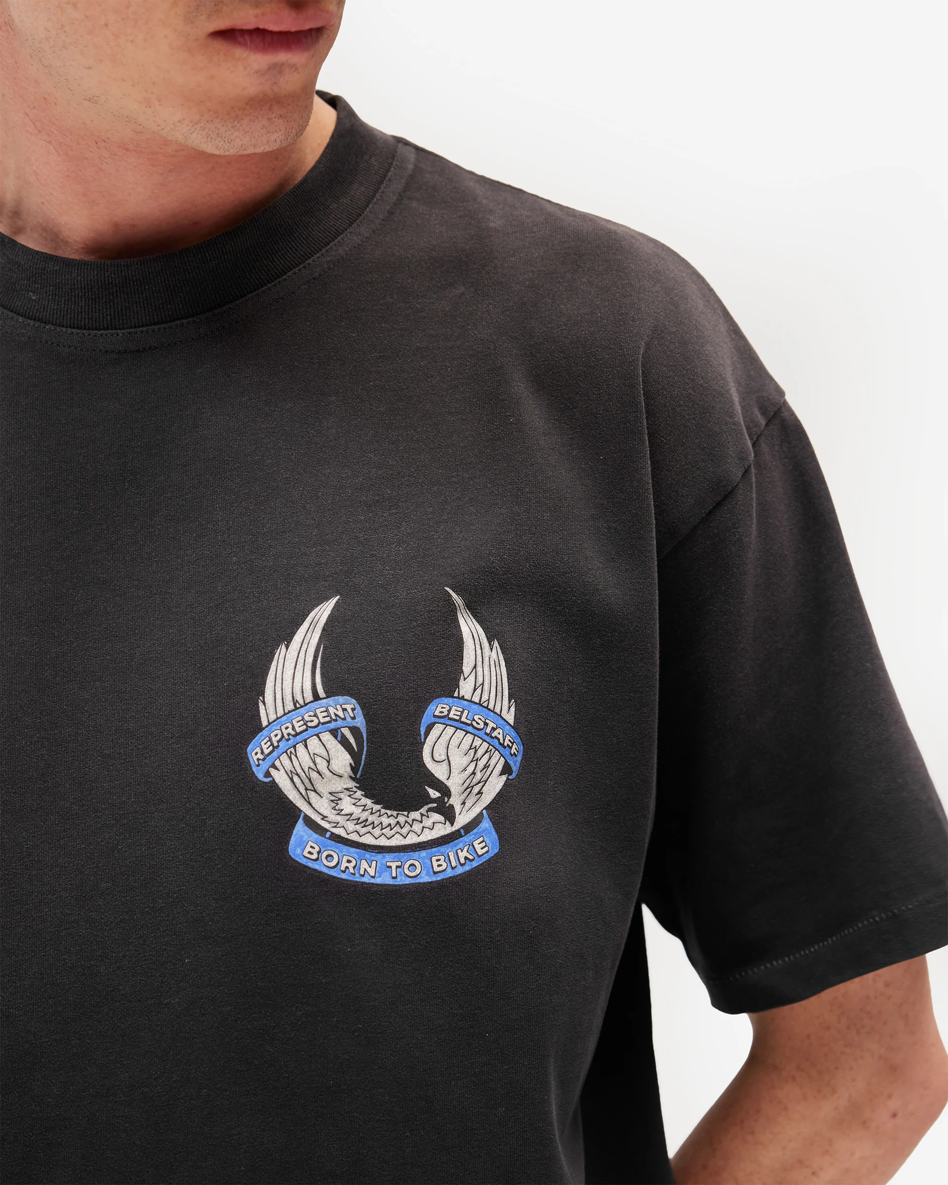 Represent X Belstaff Born To Bike T-Shirt - Aged Black - Image 9