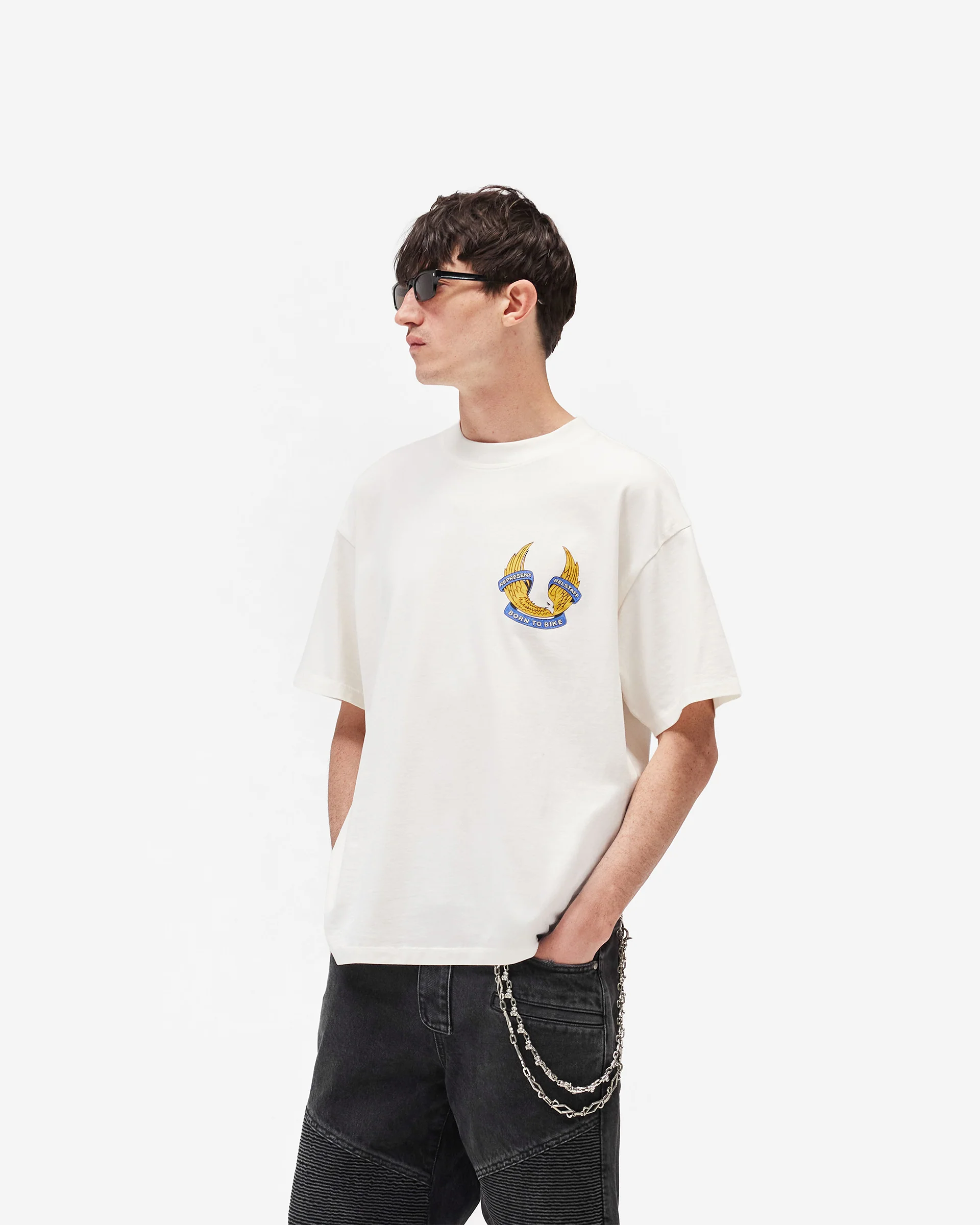 Represent X Belstaff Born To Bike T-Shirt - Flat White - Image 4