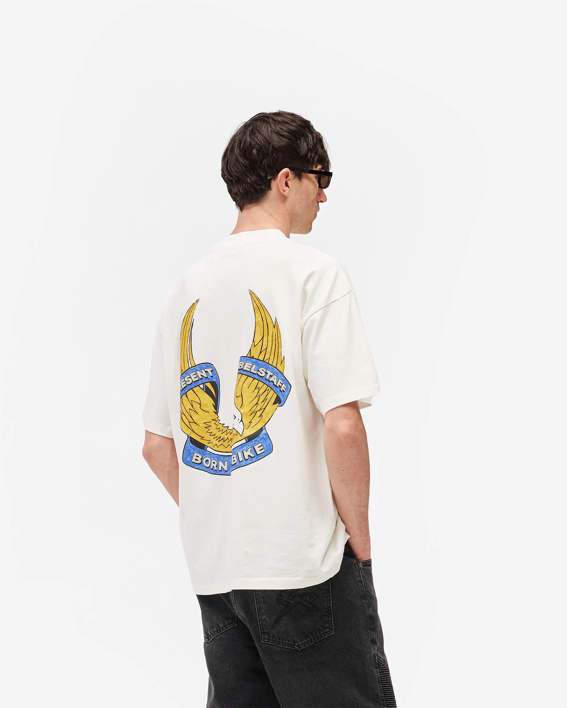 Represent X Belstaff Born To Bike T-Shirt - Flat White - Image 6