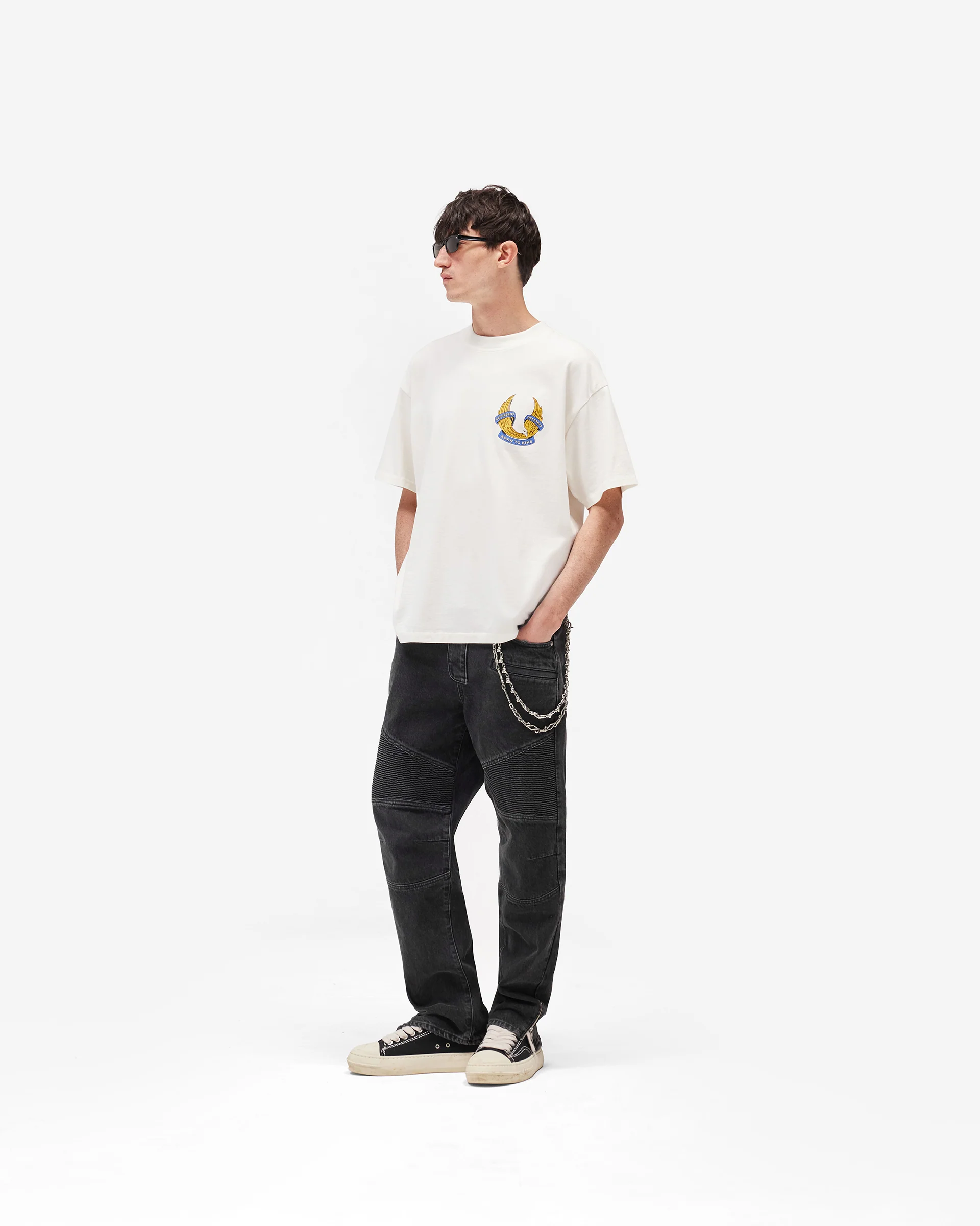 Represent X Belstaff Born To Bike T-Shirt - Flat White - Image 9