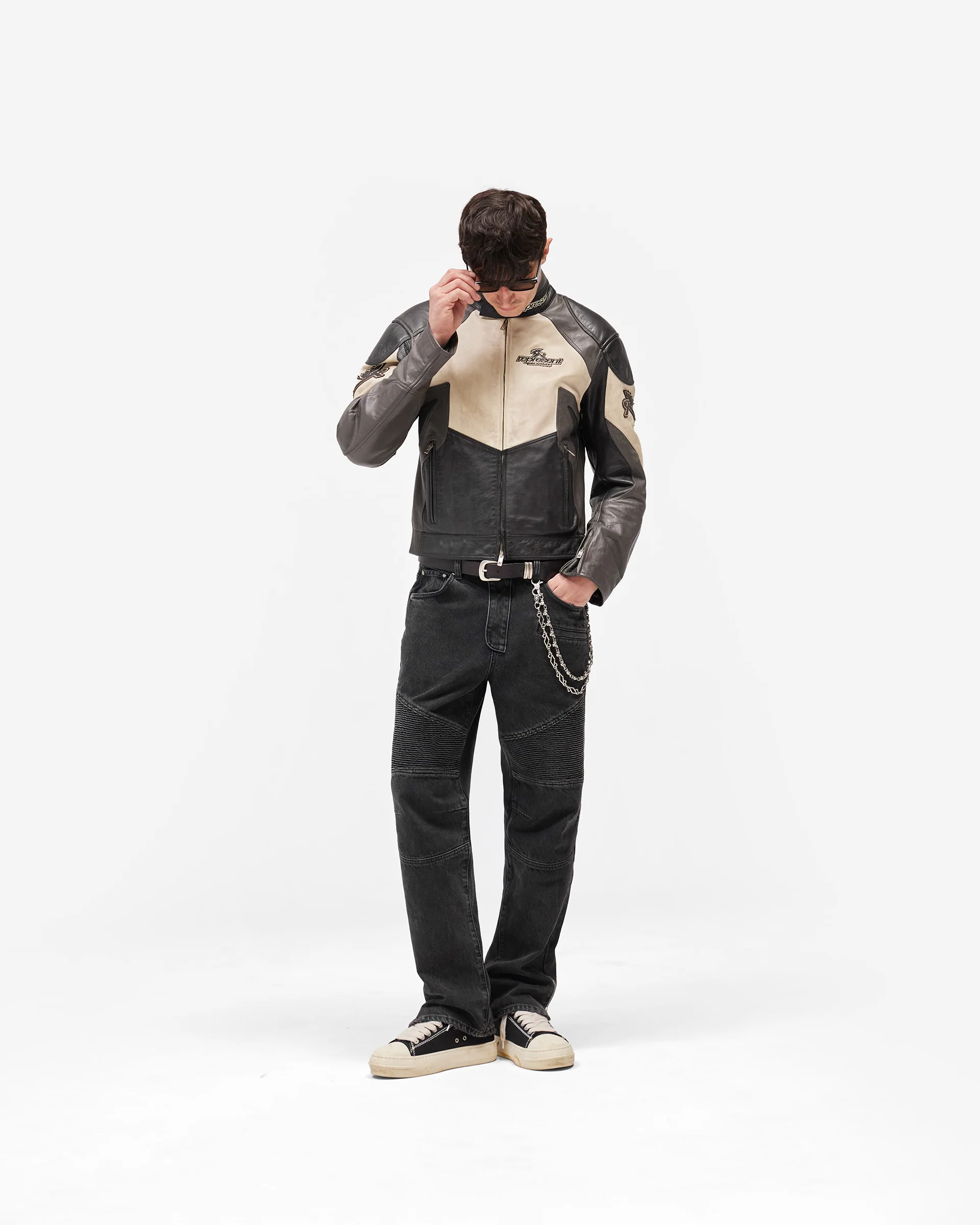 Represent X Belstaff Leather Race Jacket - Black - Image 10