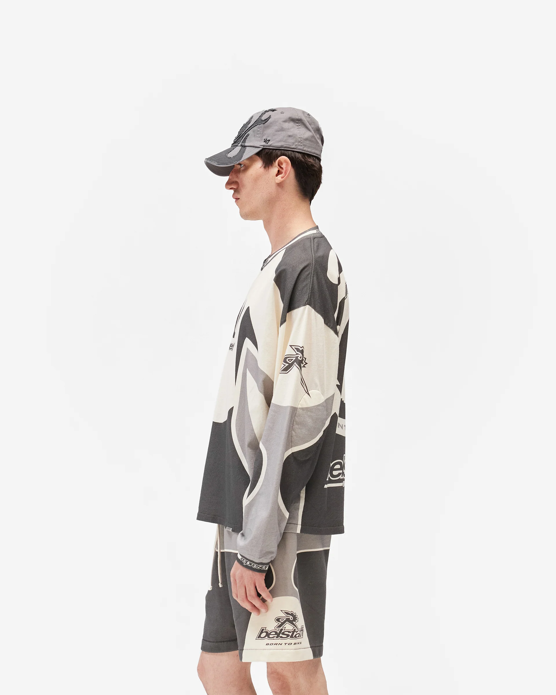 Represent X Belstaff Long Sleeve Racing T-Shirt - Dark Grey - Image 4