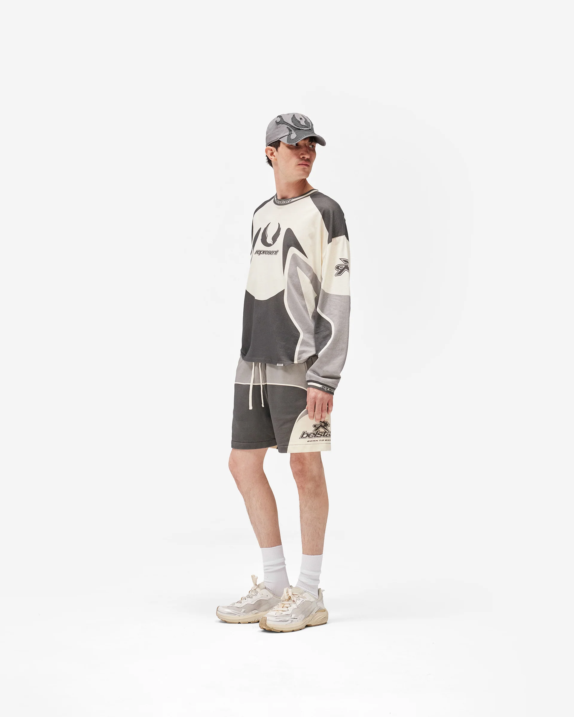 Represent X Belstaff Long Sleeve Racing T-Shirt - Dark Grey - Image 9