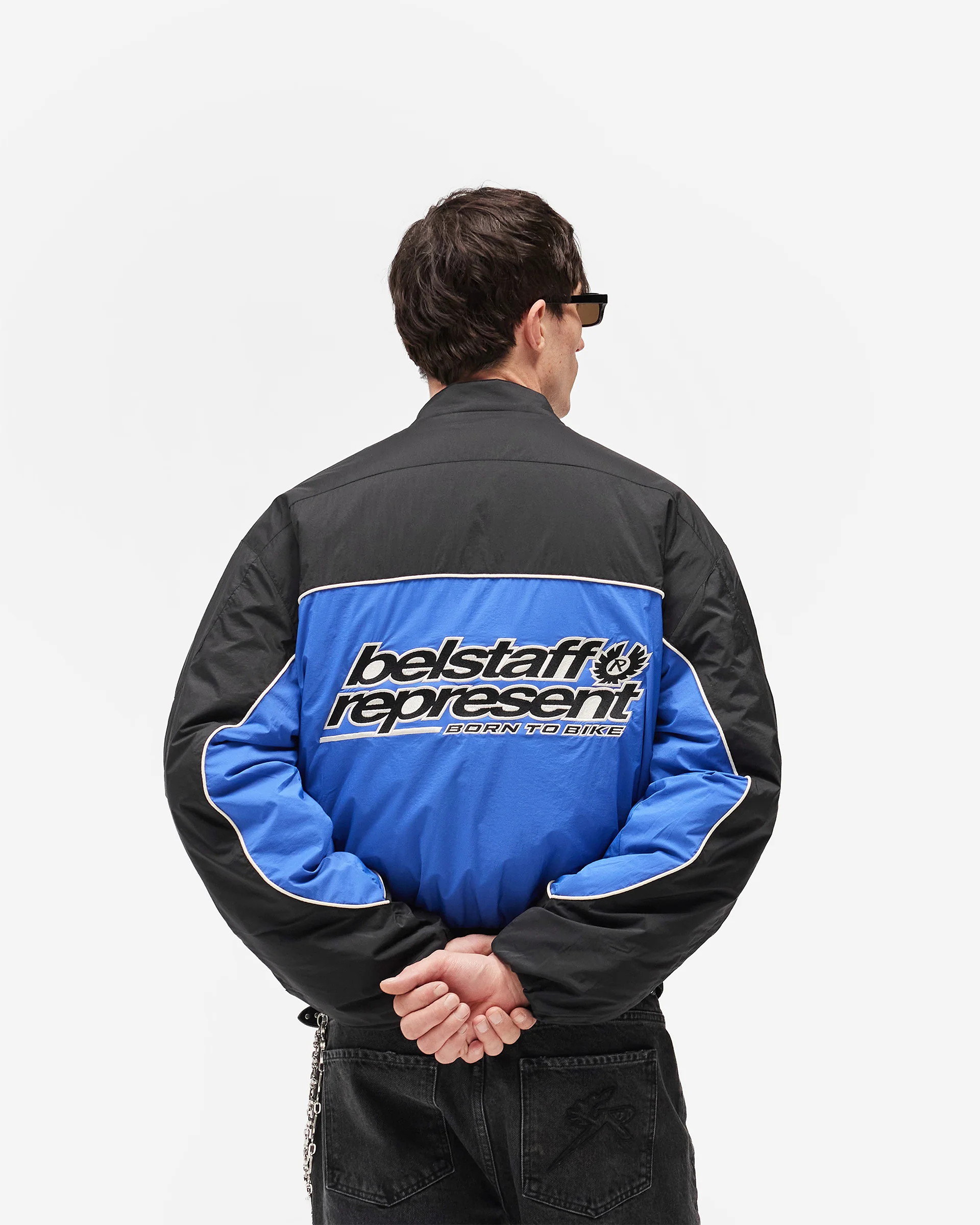 Represent X Belstaff Nylon Racing Jacket - Jet Black - Image 7
