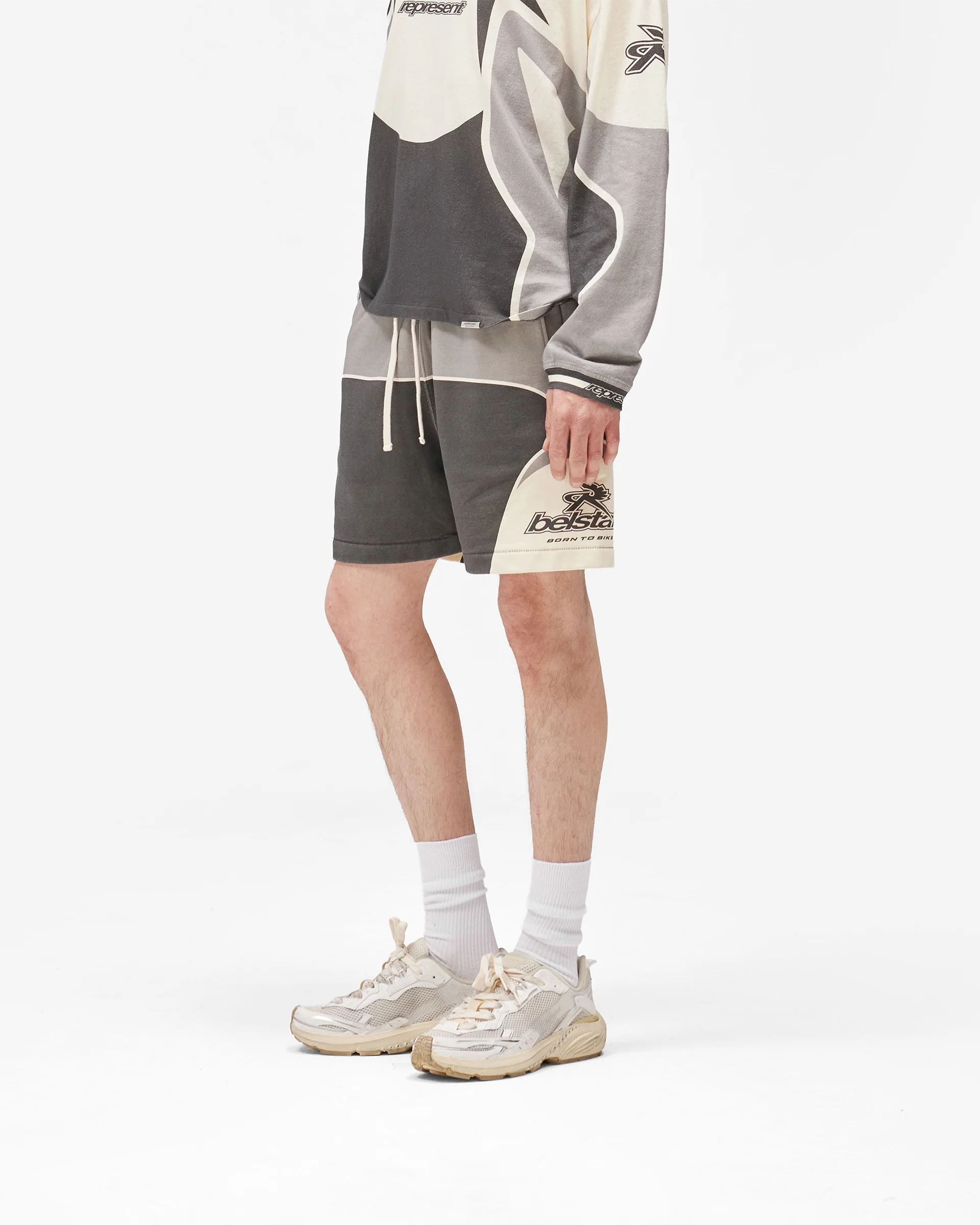 Represent X Belstaff Racing Shorts - Dark Grey - Image 2