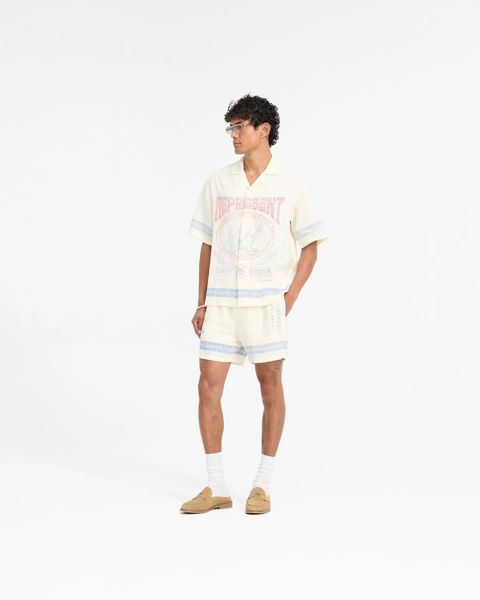 Represent X Duke + Dexter Mountain Lion Resort Short - Ecru - Image 7