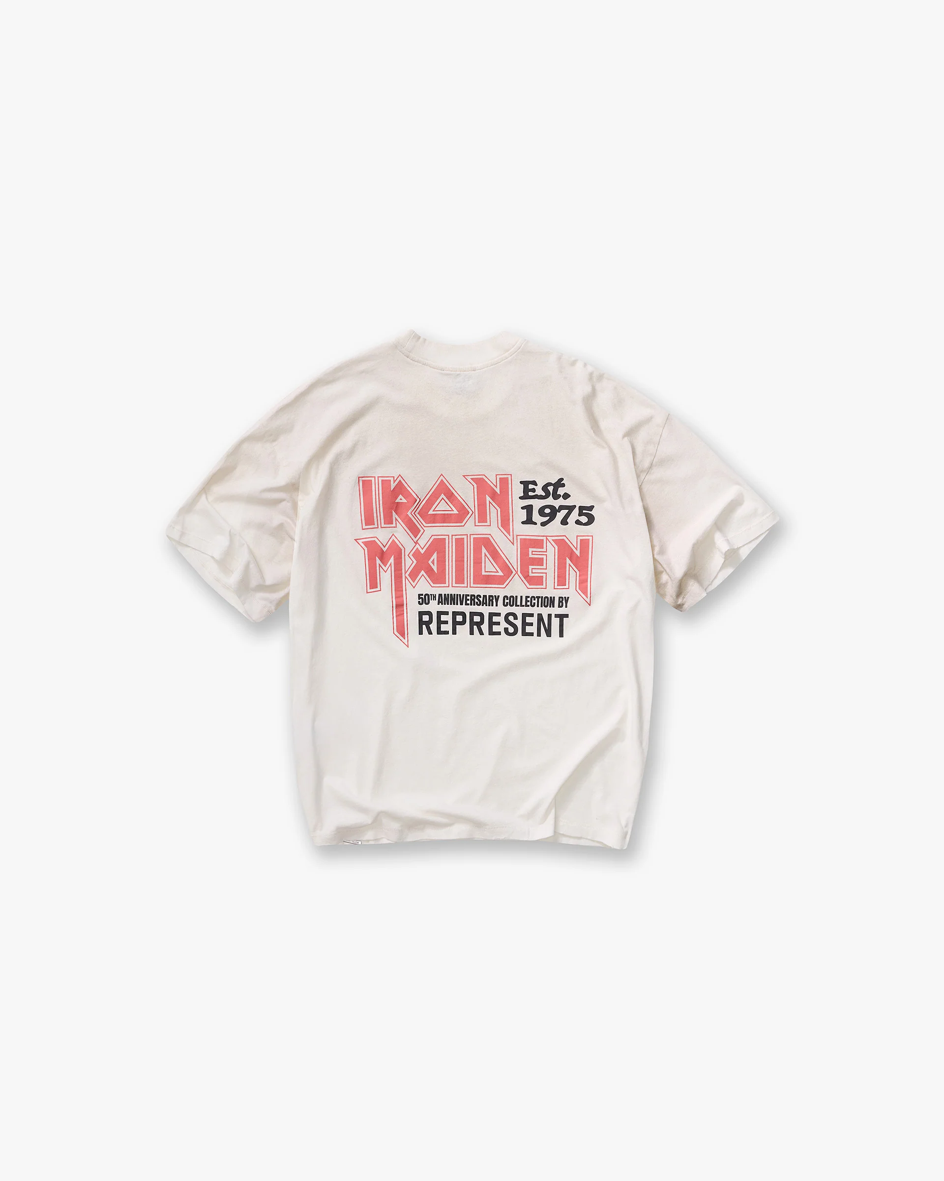 Represent X Iron Maiden Anniversary T-Shirt - Washed Ecru - Image 2