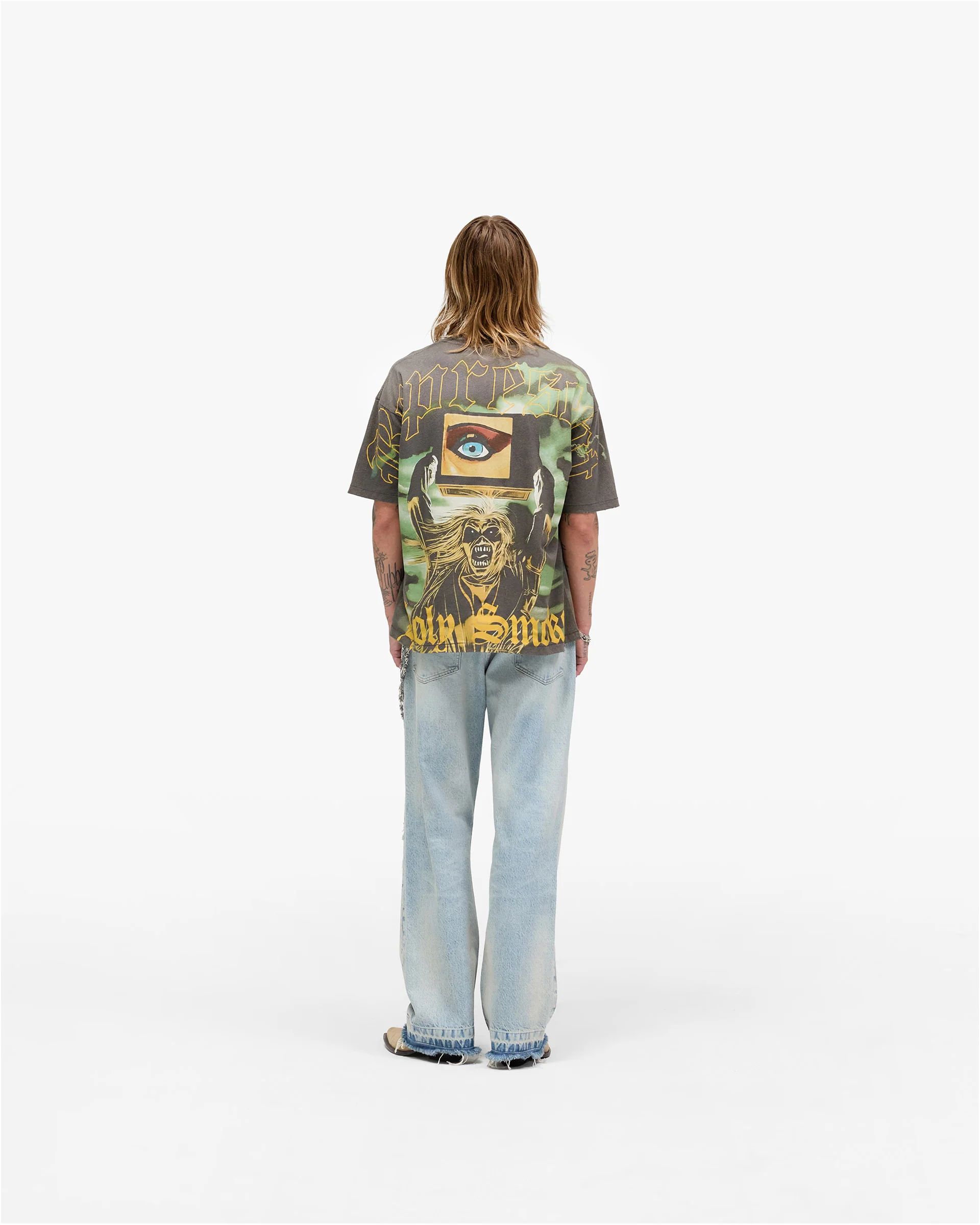 Represent X Iron Maiden Holy Smoke T-Shirt - Sunfade Grey - Image 7
