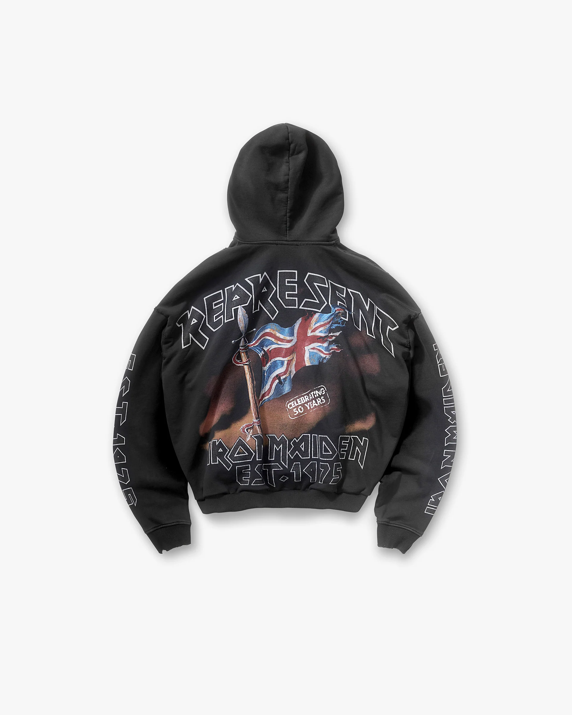 Represent X Iron Maiden Steed Hoodie - Stained Black - Image 2