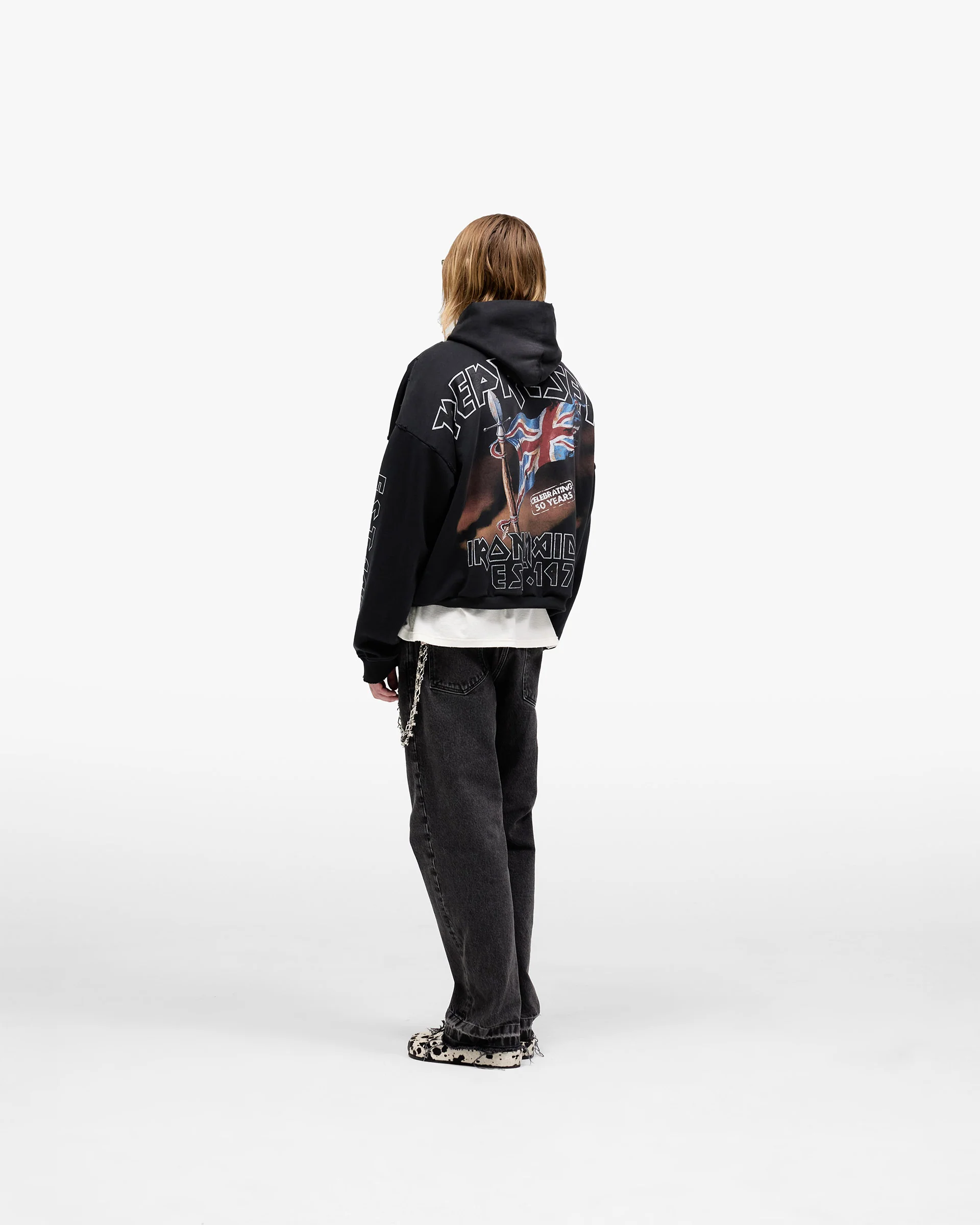 Represent X Iron Maiden Steed Hoodie - Stained Black - Image 8