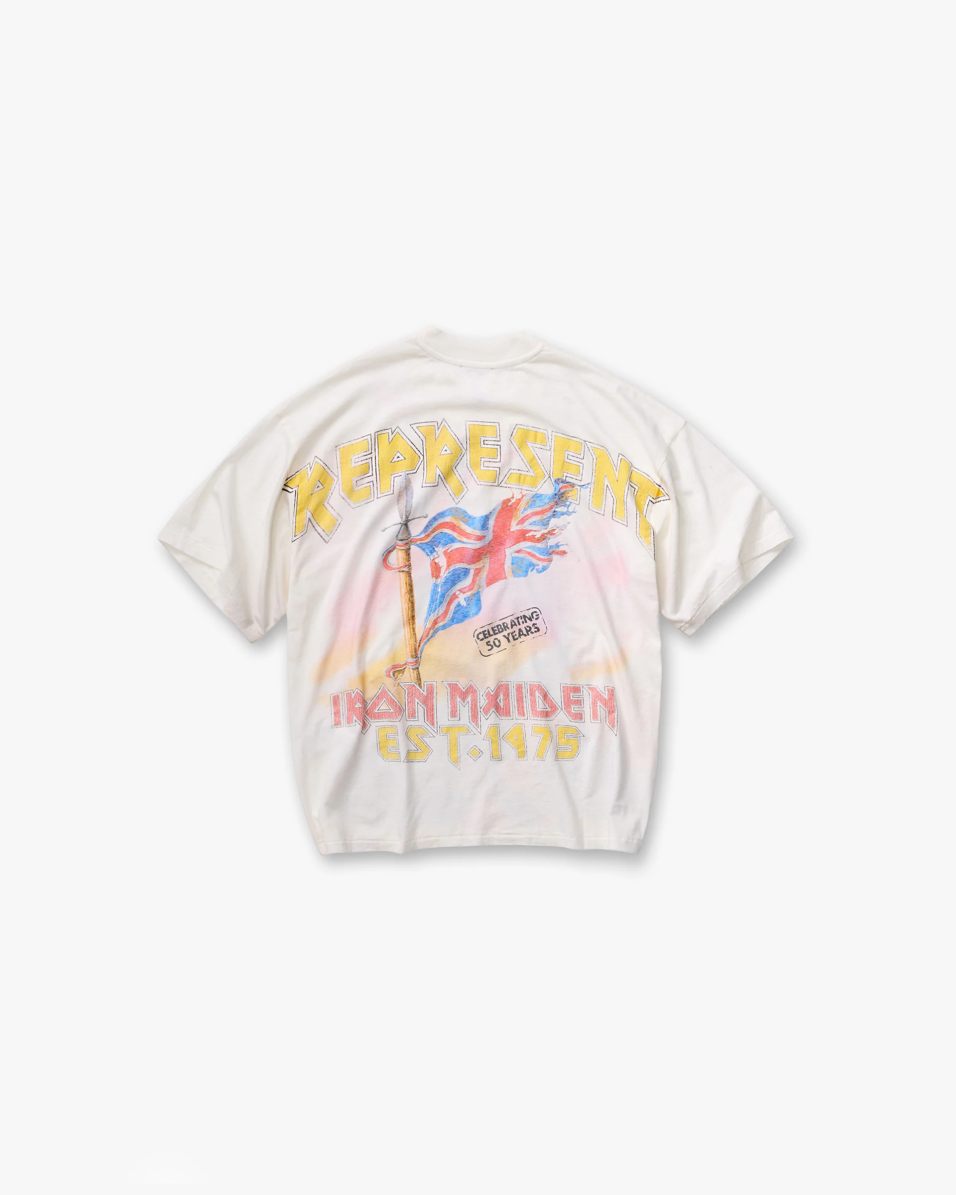 Represent X Iron Maiden Steed T-Shirt - Flat White - Image 2