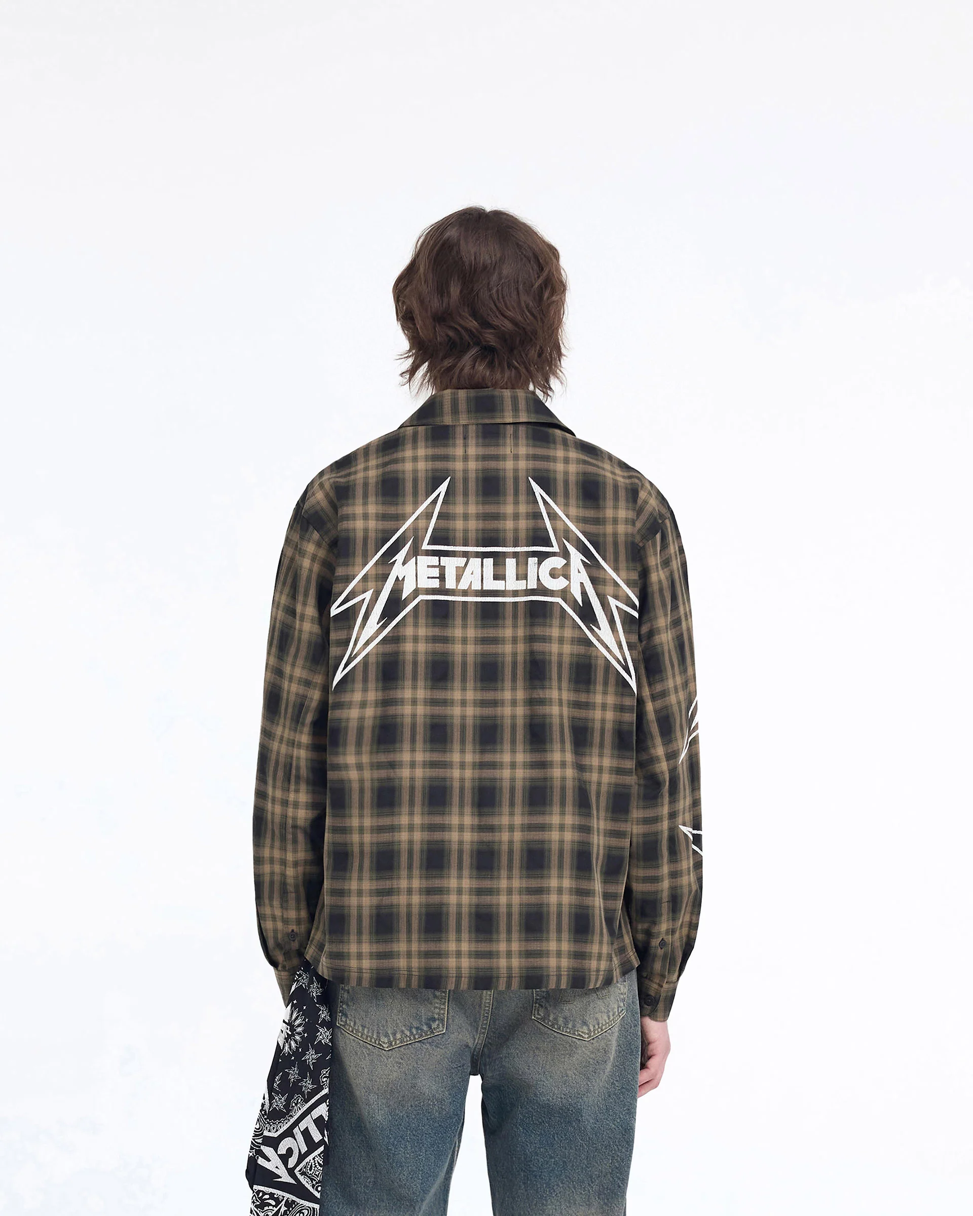 Represent X Metallica Flannel Shirt - Tobacco - Image 5