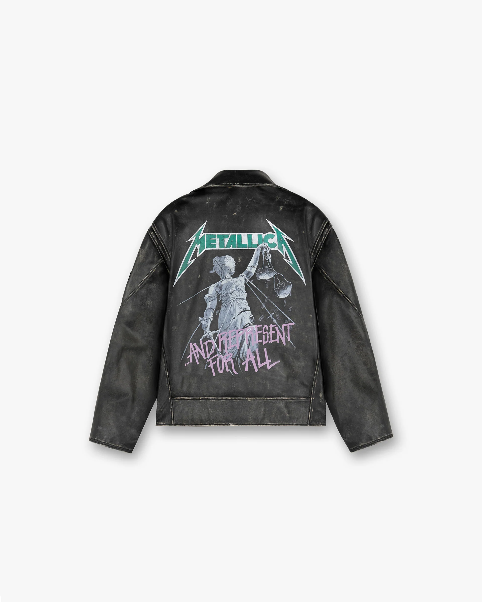 Represent X Metallica Leather Jacket - Black - Image 2