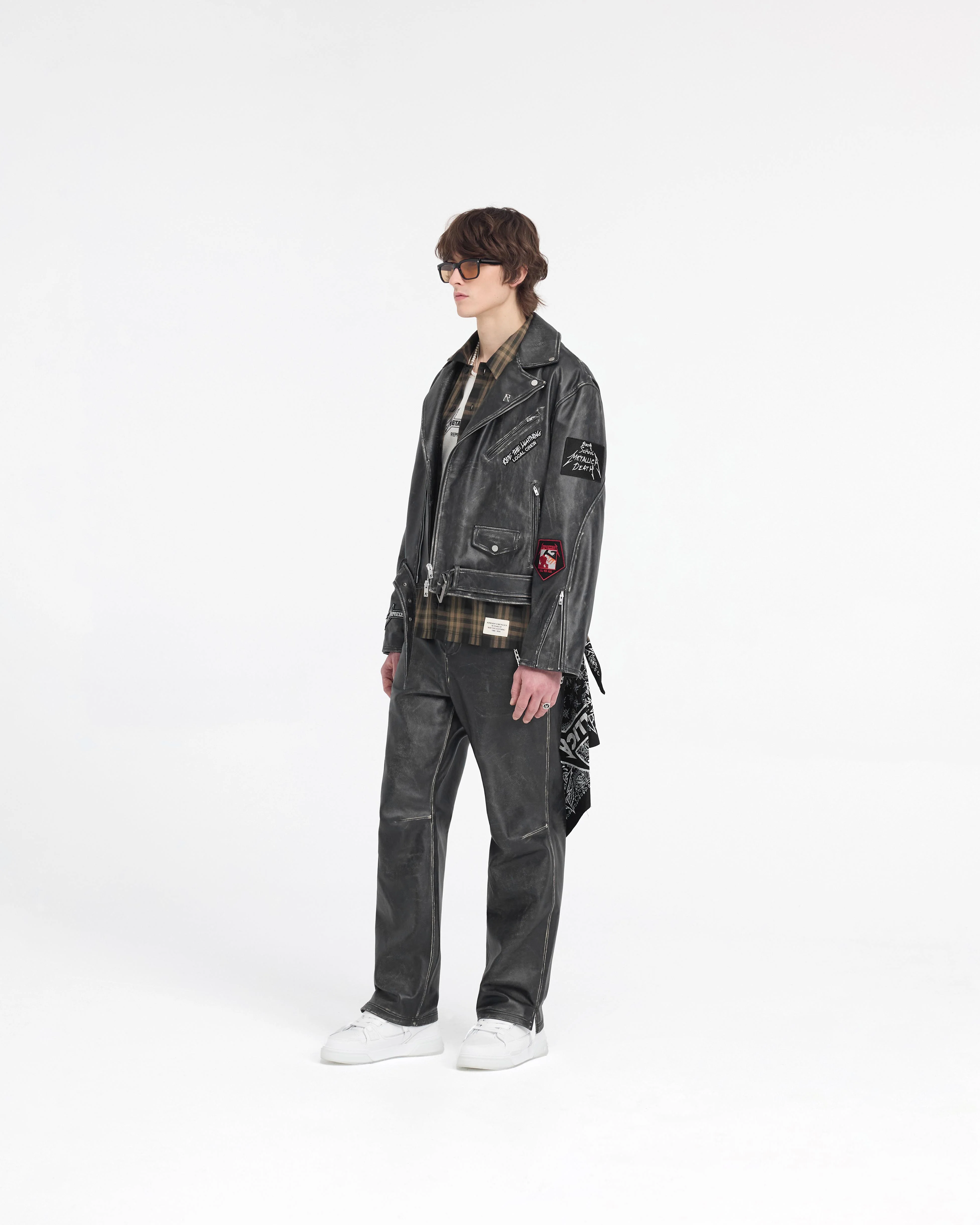 Represent X Metallica Leather Jacket - Black - Image 7