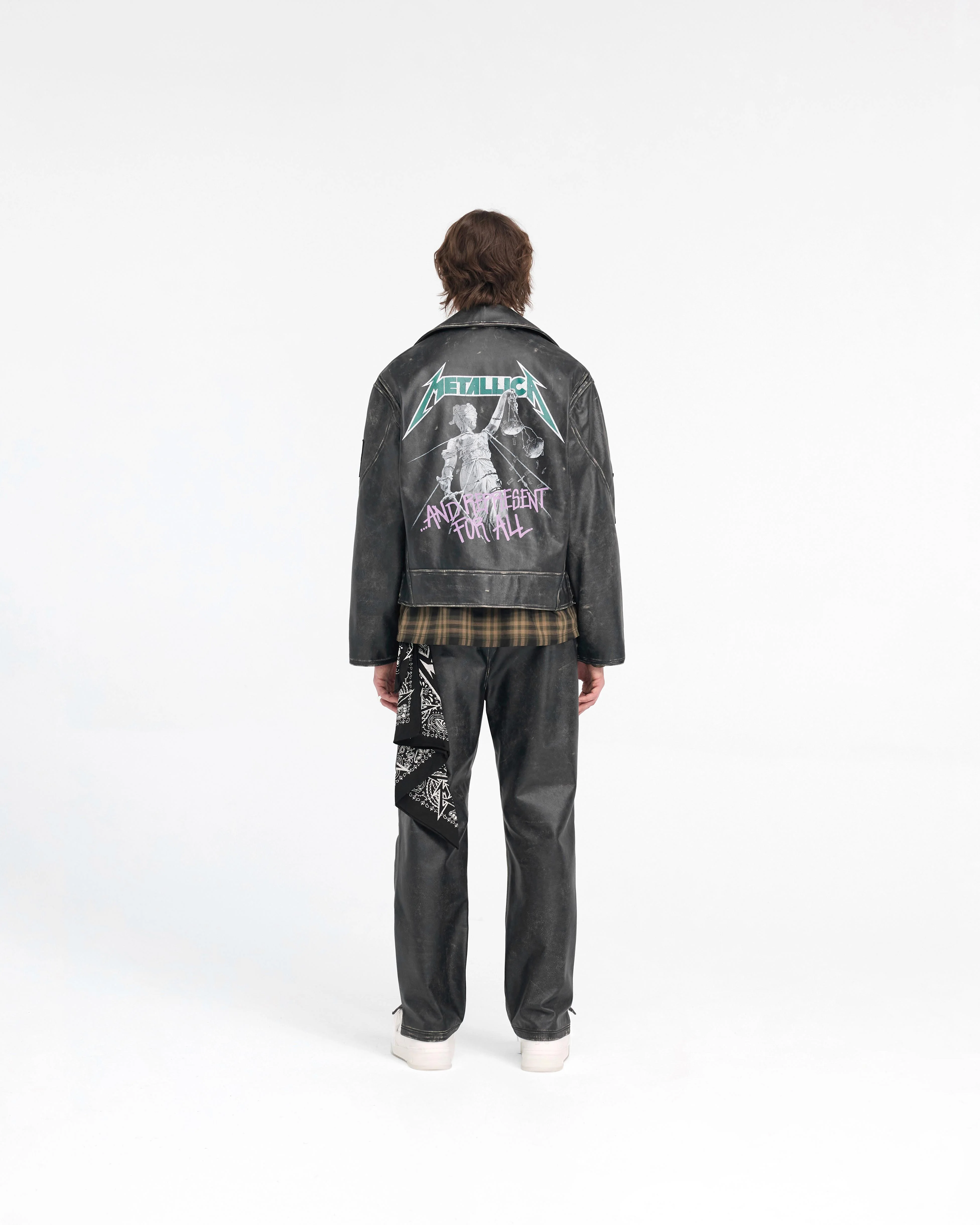 Represent X Metallica Leather Jacket - Black - Image 8