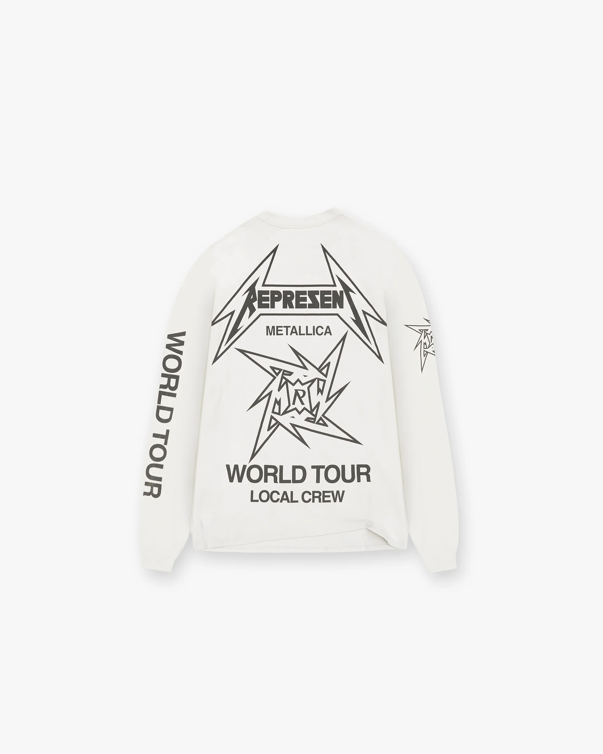 Represent X Metallica Local Crew Long Sleeve T-Shirt - Flat White - Image 2