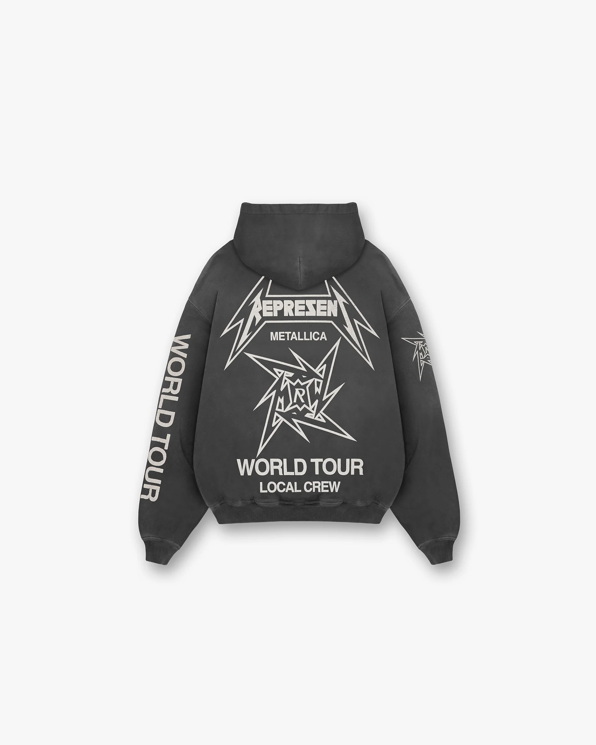 Represent X Metallica Local Crew Zip Hoodie - Stained Black - Image 2
