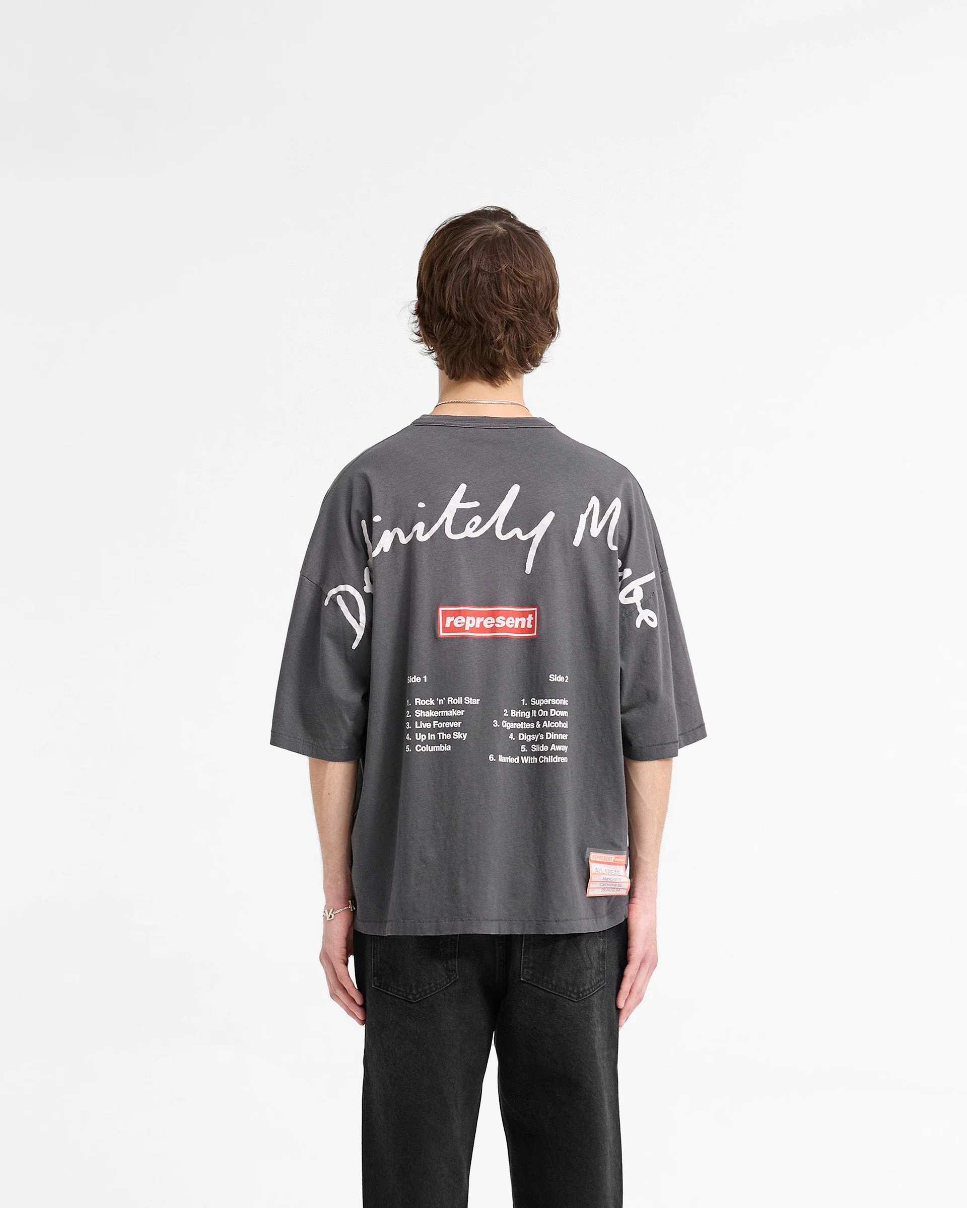 Represent X Oasis Definitely Maybe T-Shirt - Washed Black - Image 4