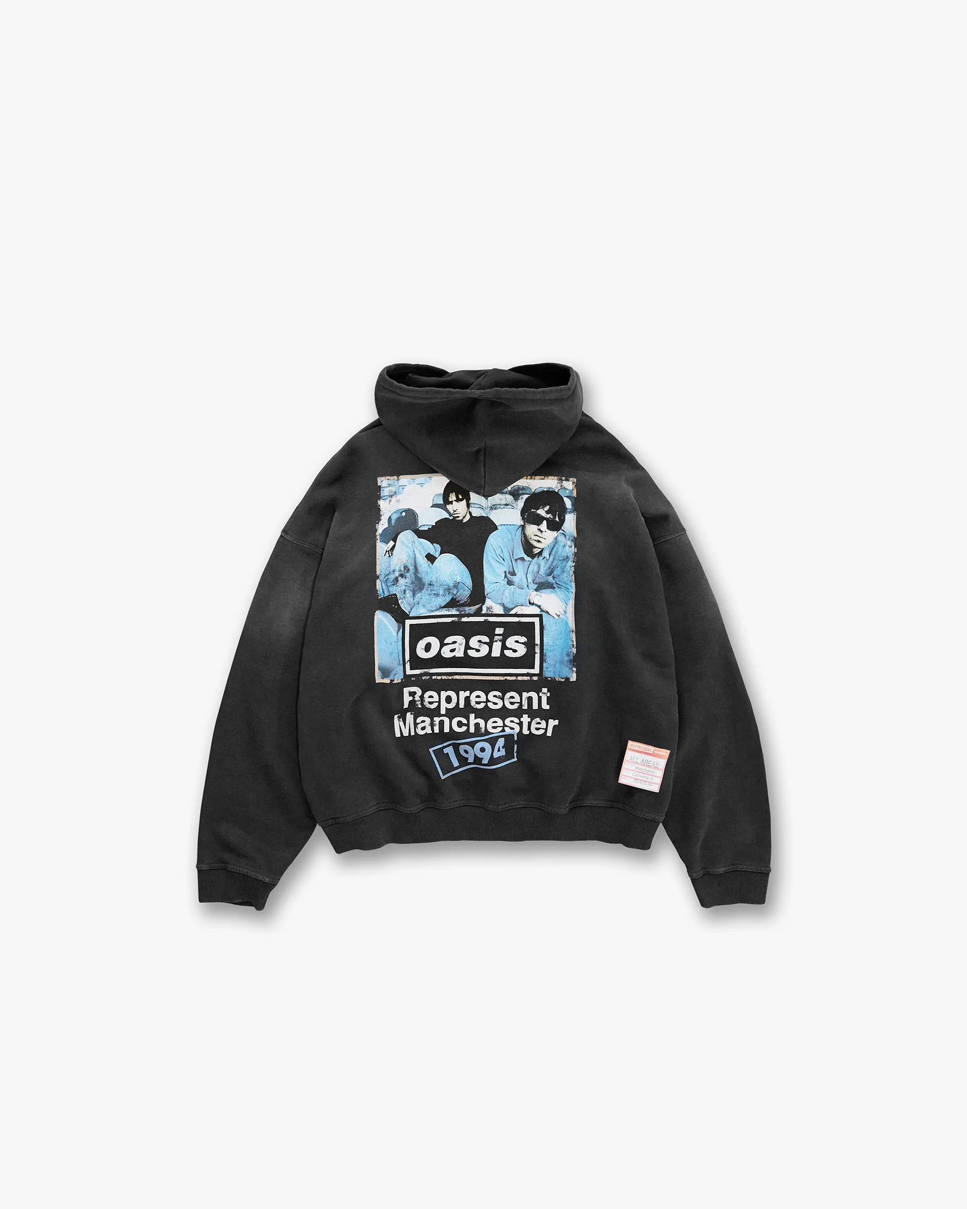 Represent X Oasis Maine Road Hoodie - Washed Black - Image 2