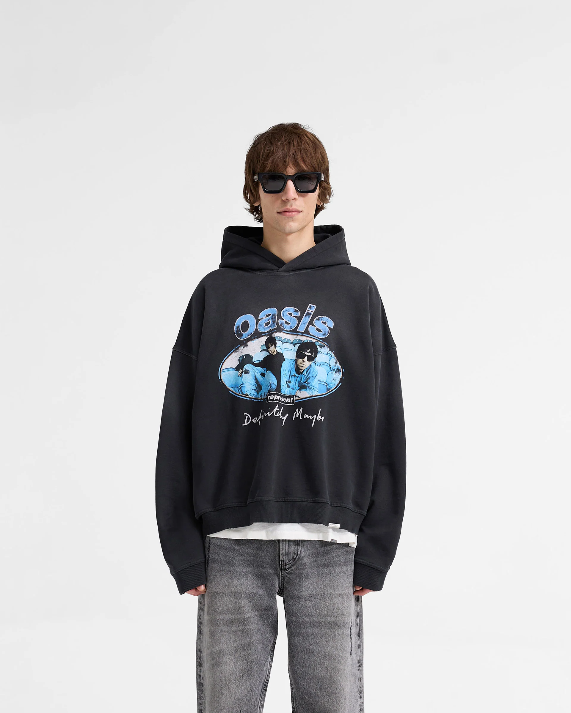 Represent X Oasis Maine Road Hoodie - Washed Black - Image 3