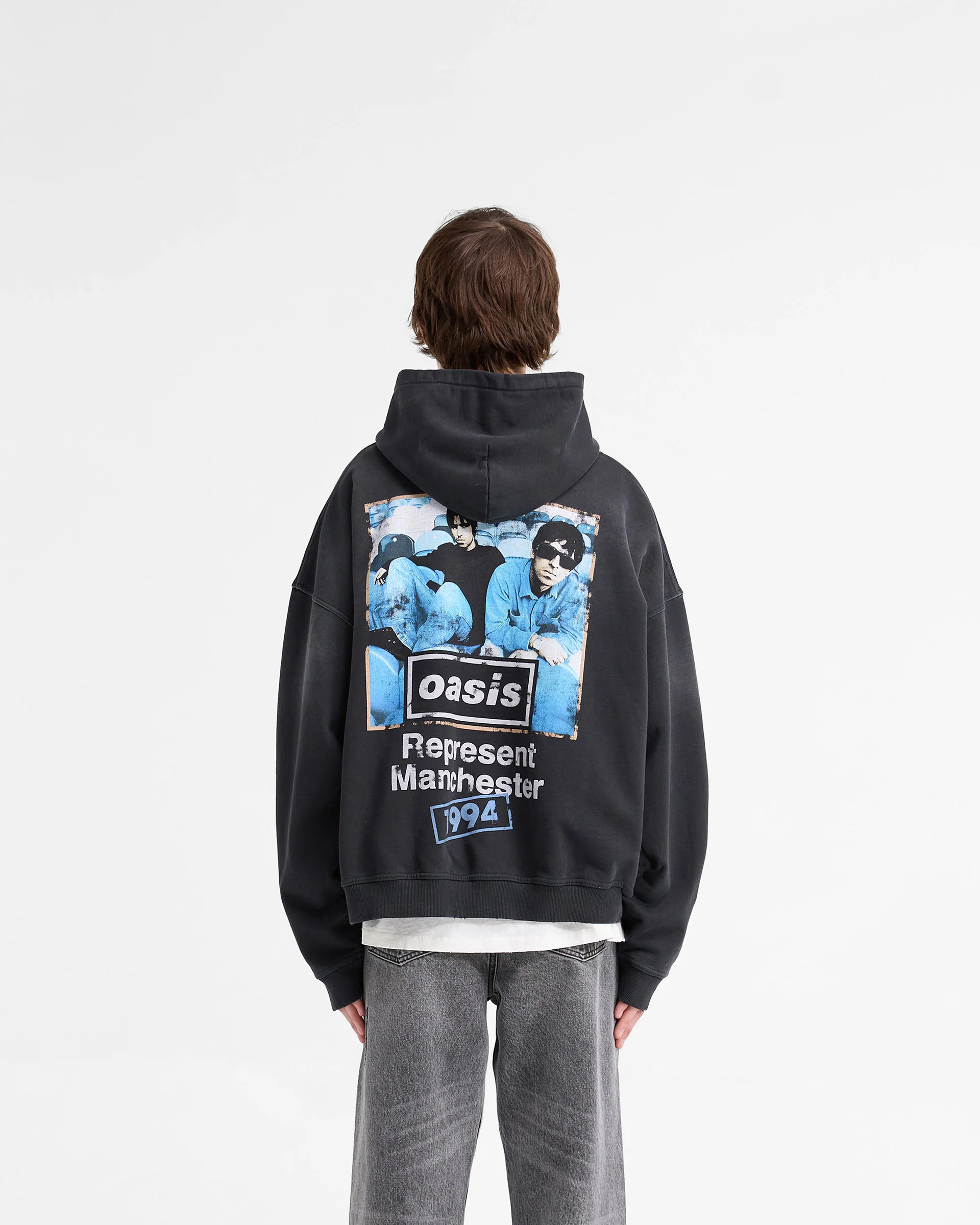 Represent X Oasis Maine Road Hoodie - Washed Black - Image 4