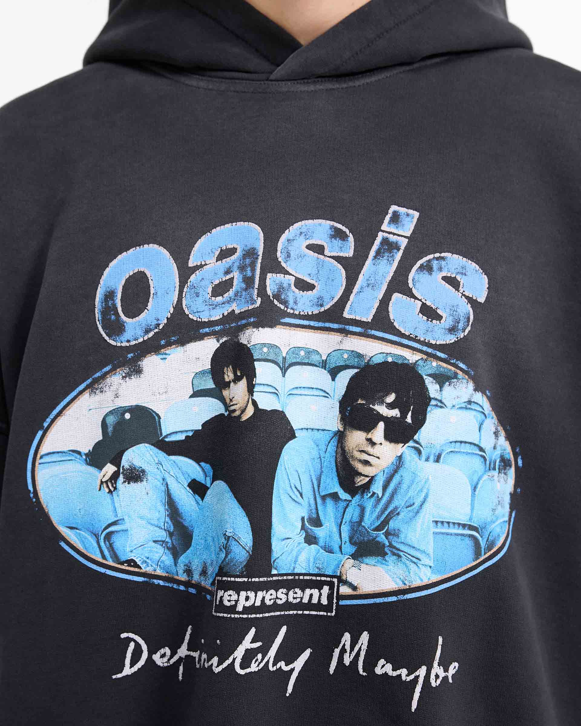 Represent X Oasis Maine Road Hoodie - Washed Black - Image 5
