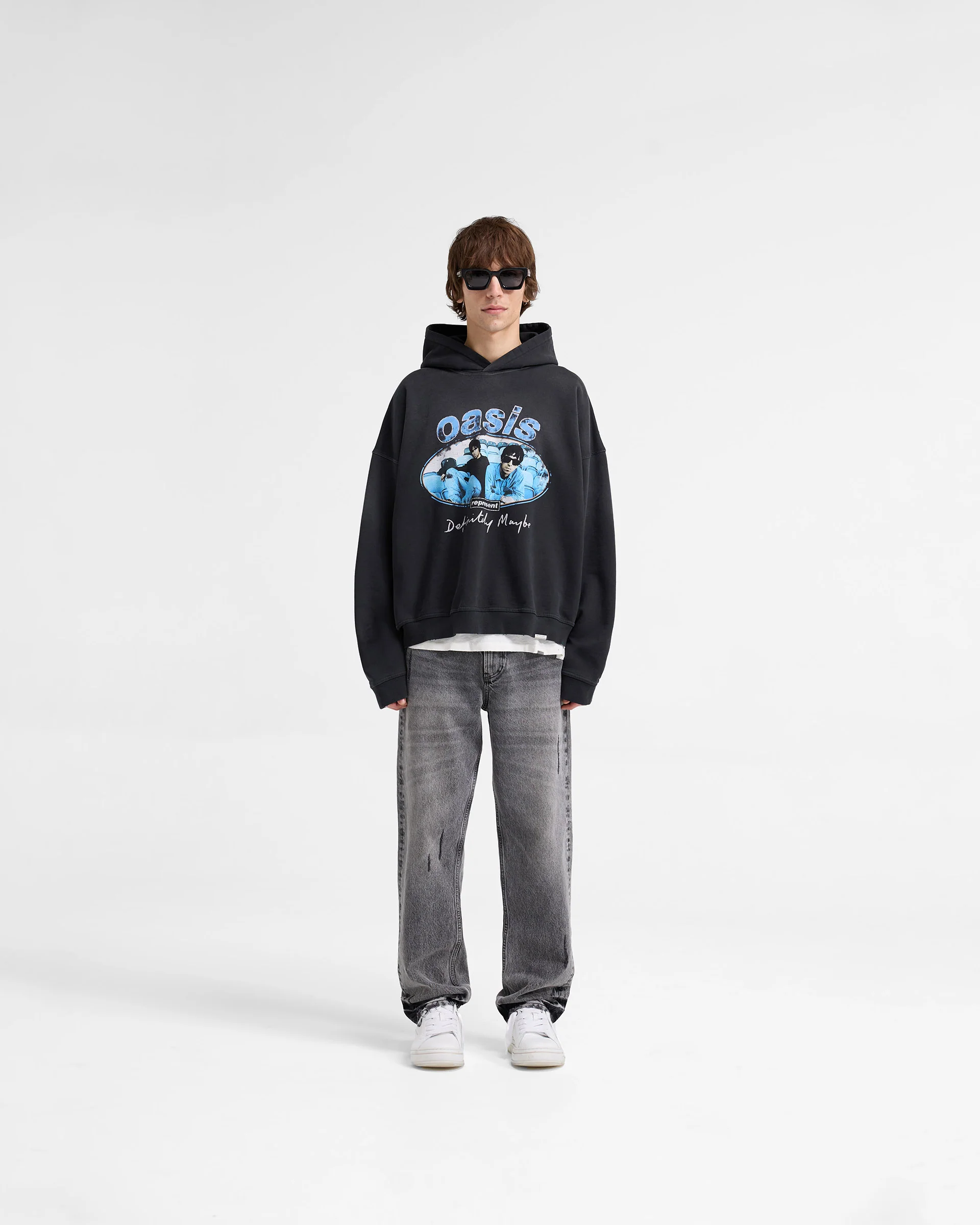 Represent X Oasis Maine Road Hoodie - Washed Black - Image 7
