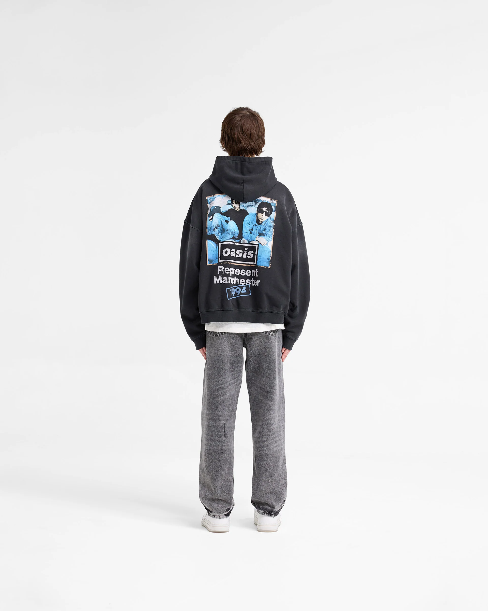 Represent X Oasis Maine Road Hoodie - Washed Black - Image 8