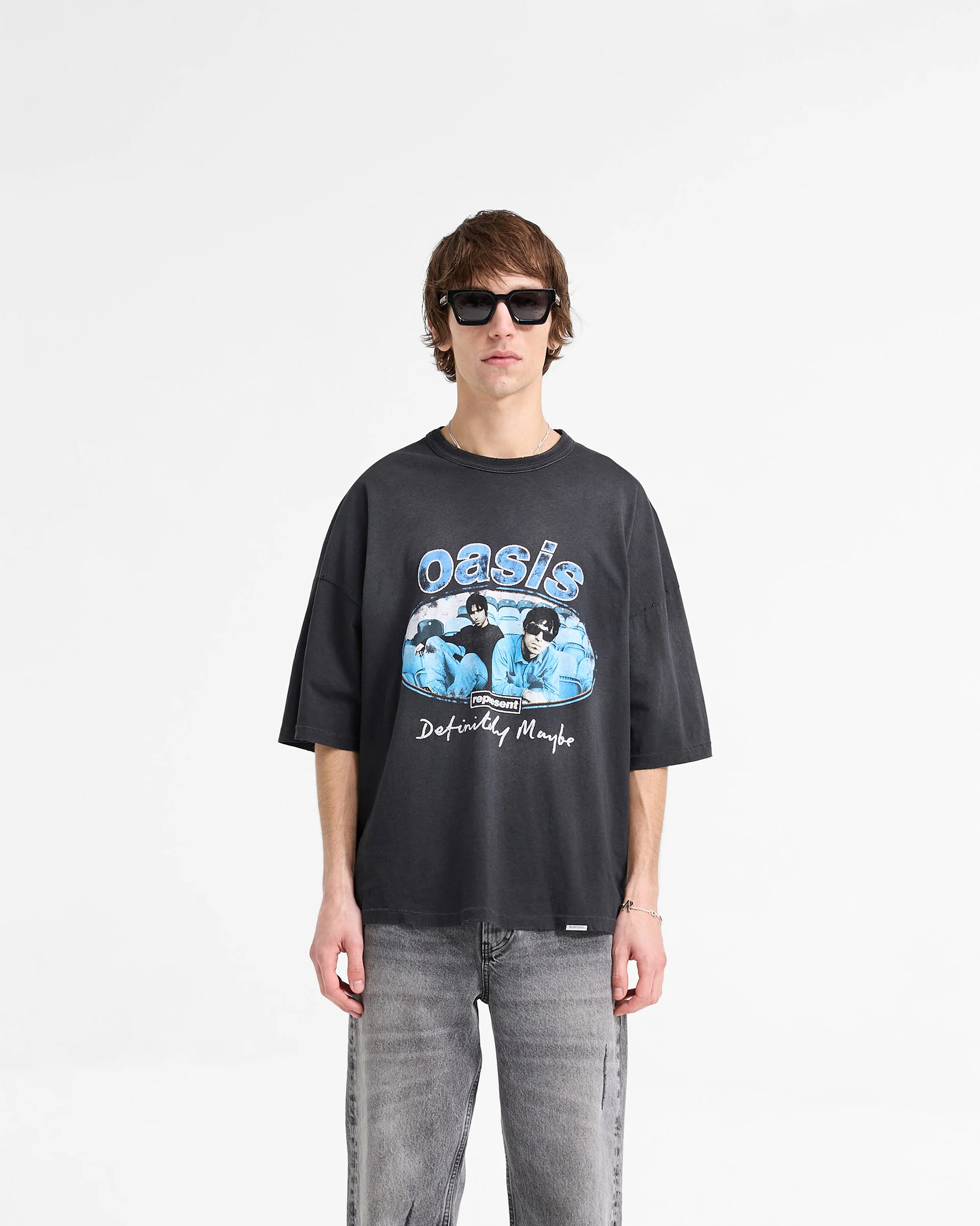 Represent X Oasis Maine Road T-Shirt - Washed Black - Image 3