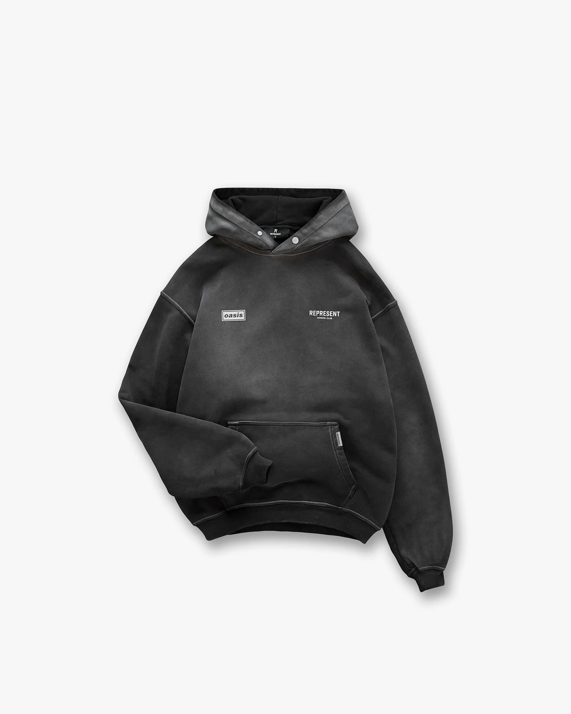 Represent X Oasis Owners Club Hoodie - Stained Black - Image 2