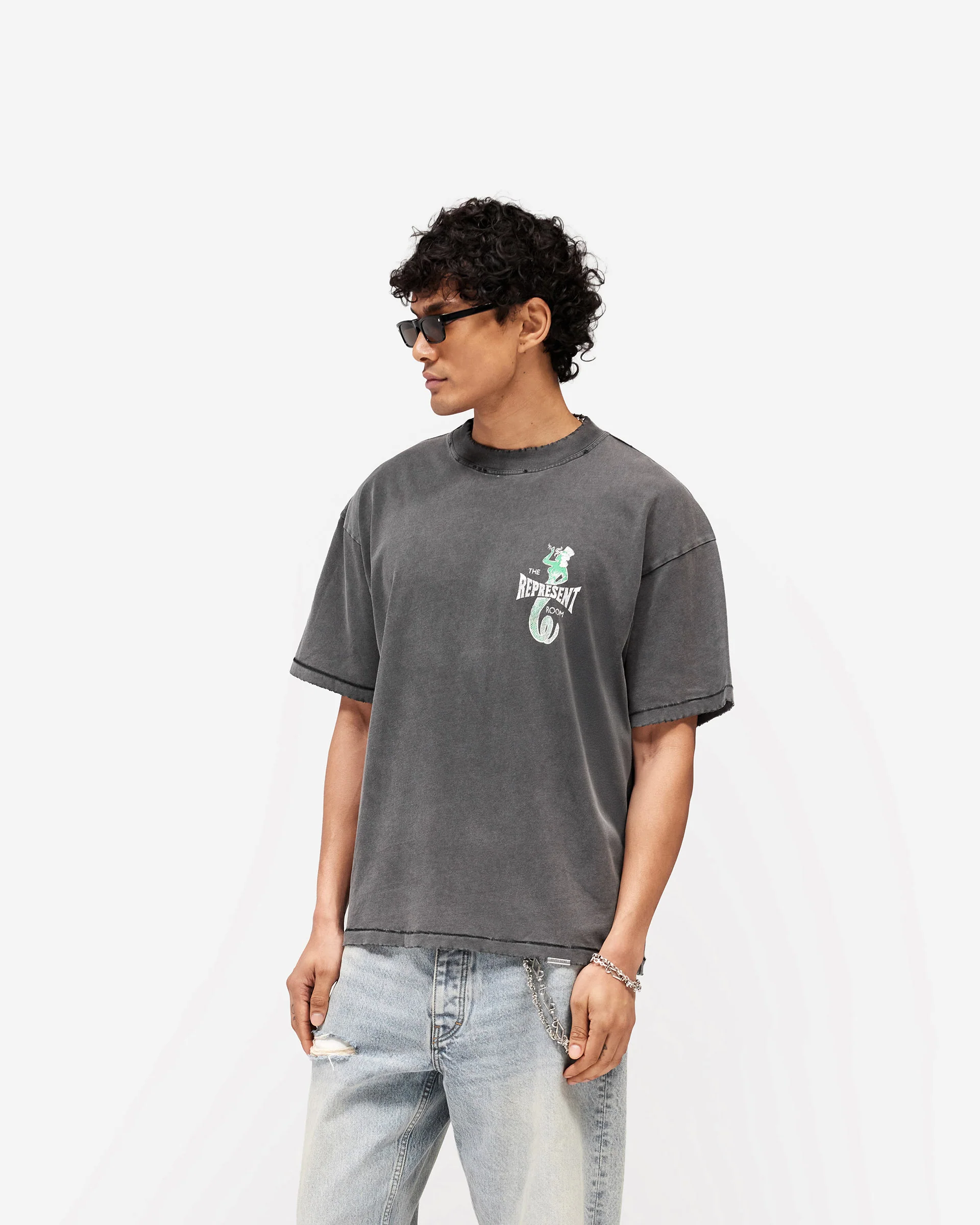 Represent x The Viper Room Dice T-Shirt - Vintage Grey - Image 4