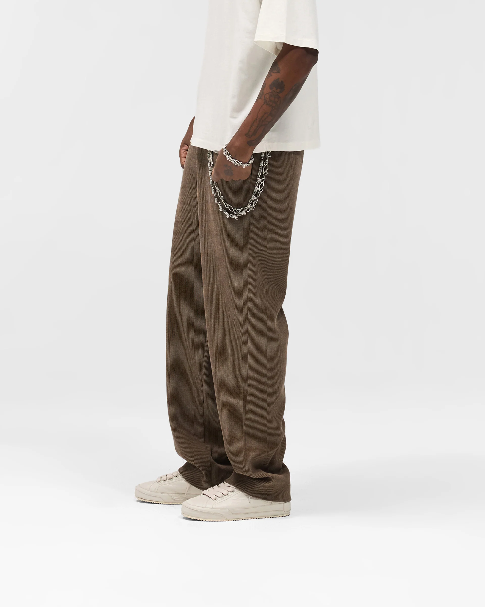 Ribbed Hybrid Pant - Clove - Image 2