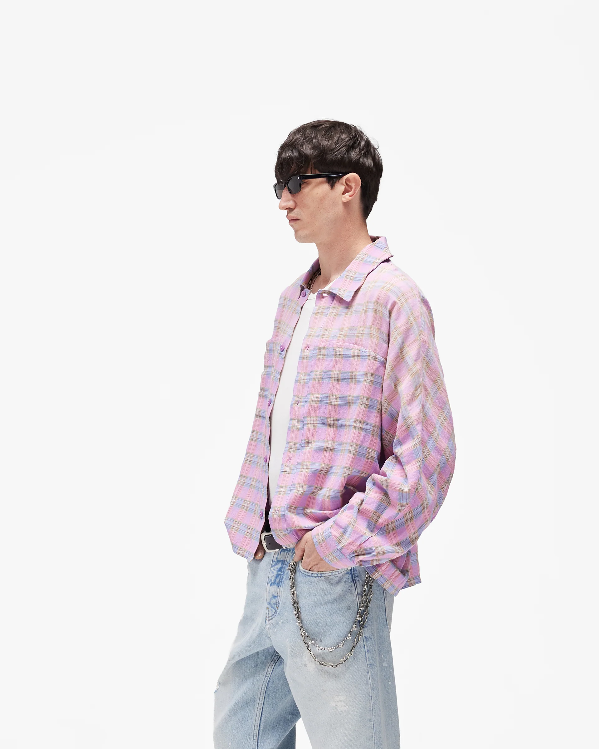 Santa Monica Flannel Shirt - Blush - Image 4