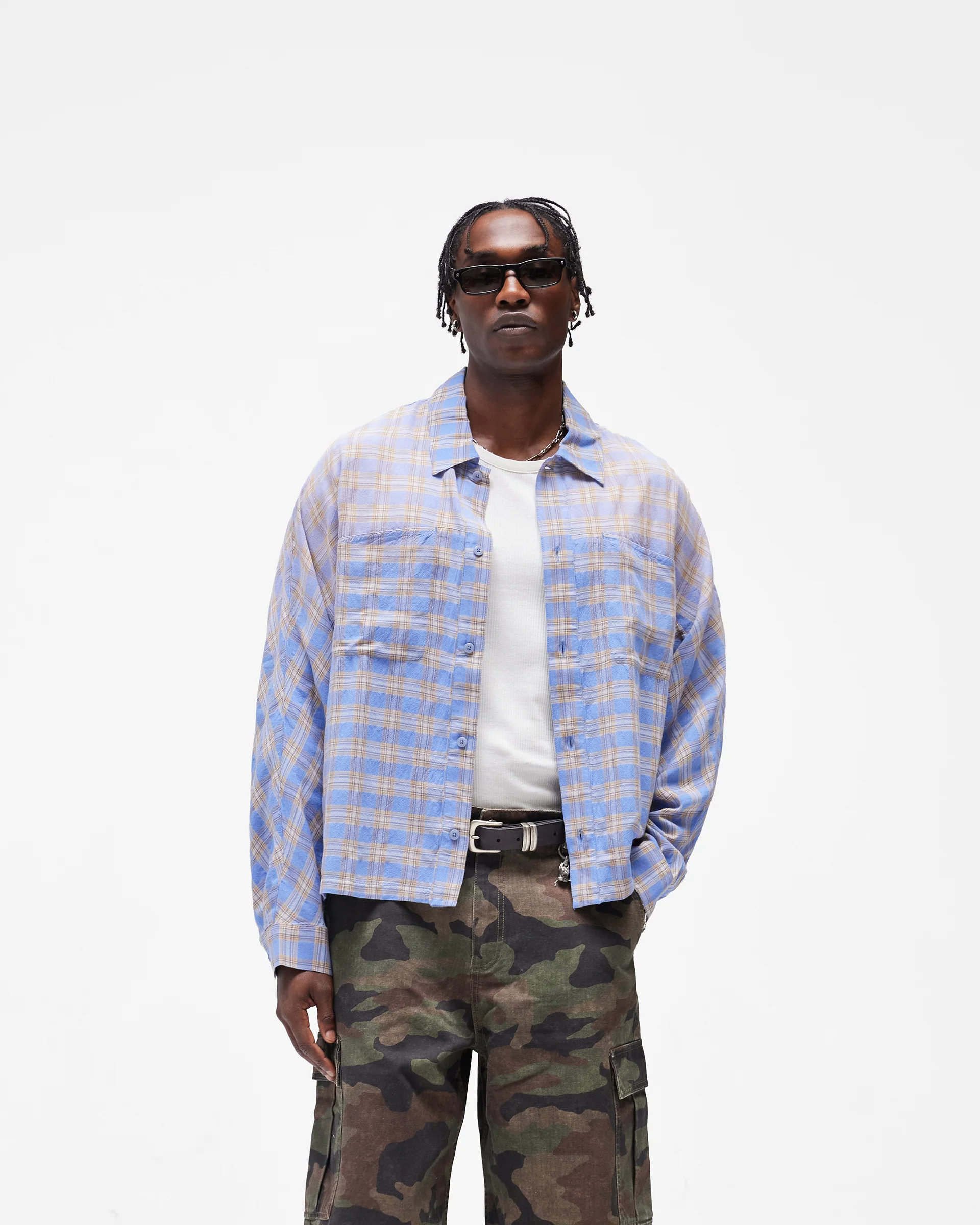 Santa Monica Flannel Shirt - Drift Blue - Image 3