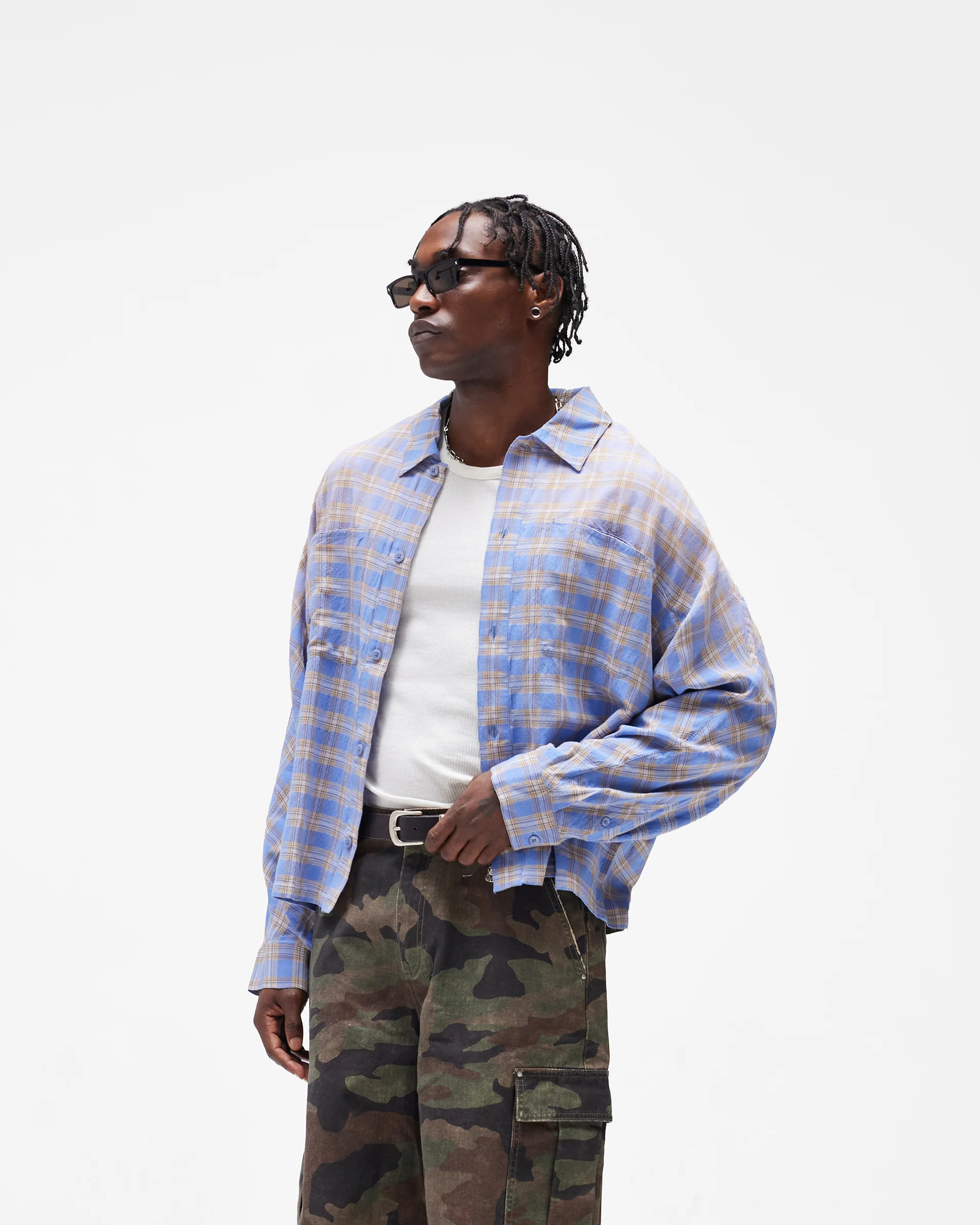 Santa Monica Flannel Shirt - Drift Blue - Image 4
