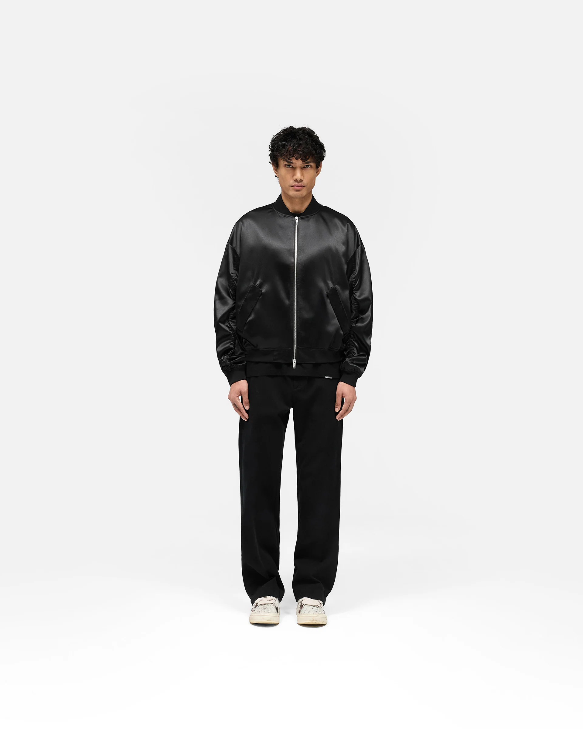 Satin Bomber - Black - Image 7