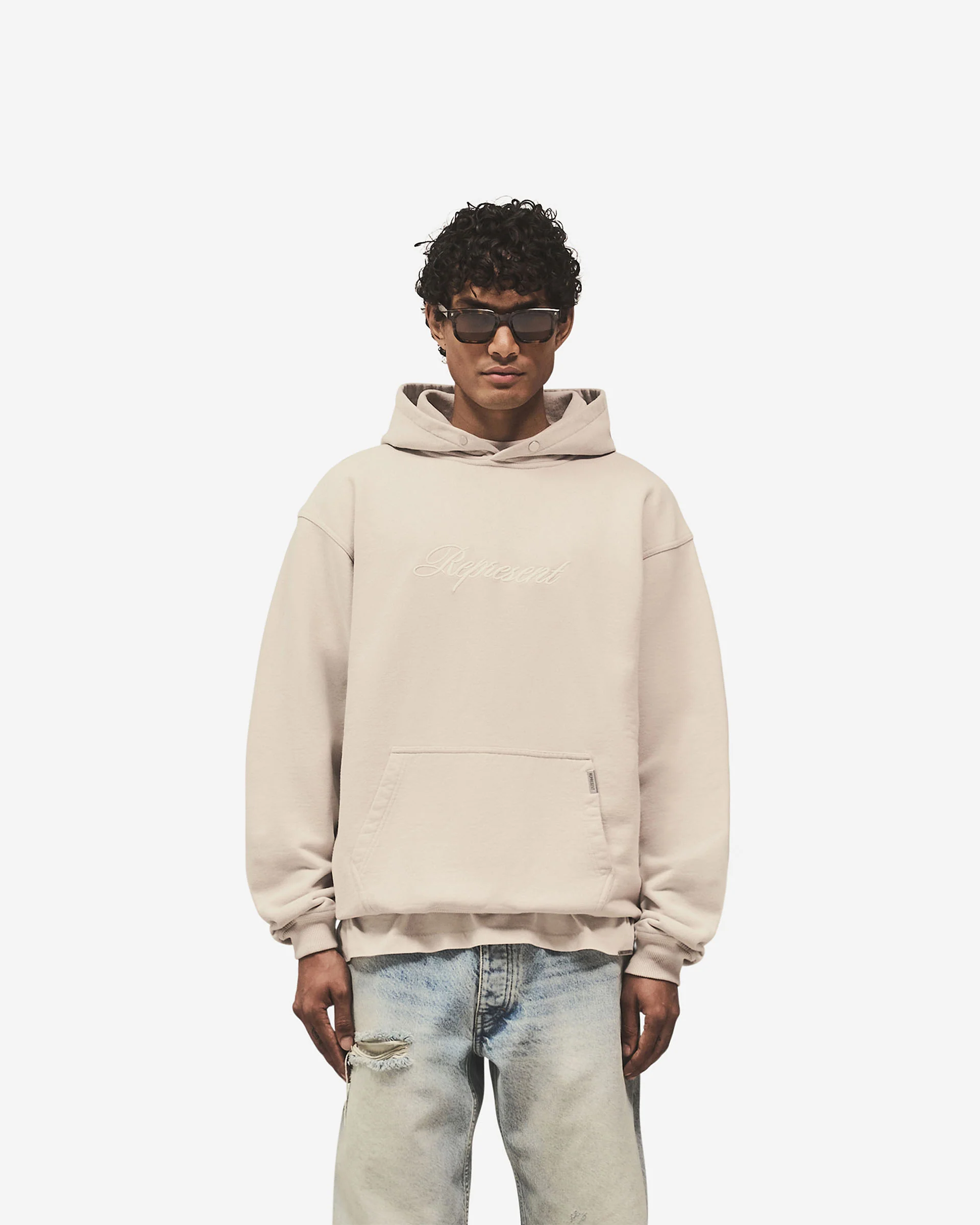 Script Logo Hoodie - Concrete - Image 4
