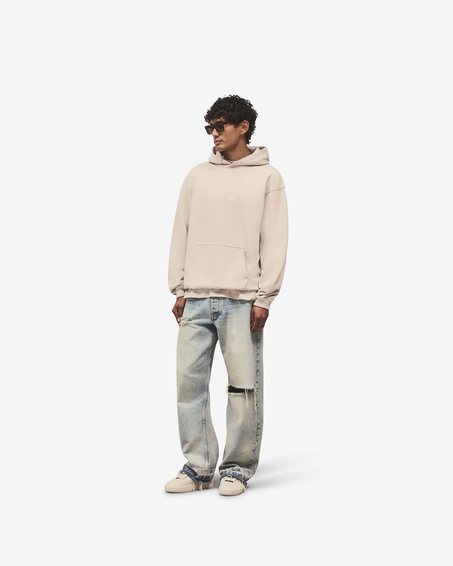 Script Logo Hoodie - Concrete - Image 9