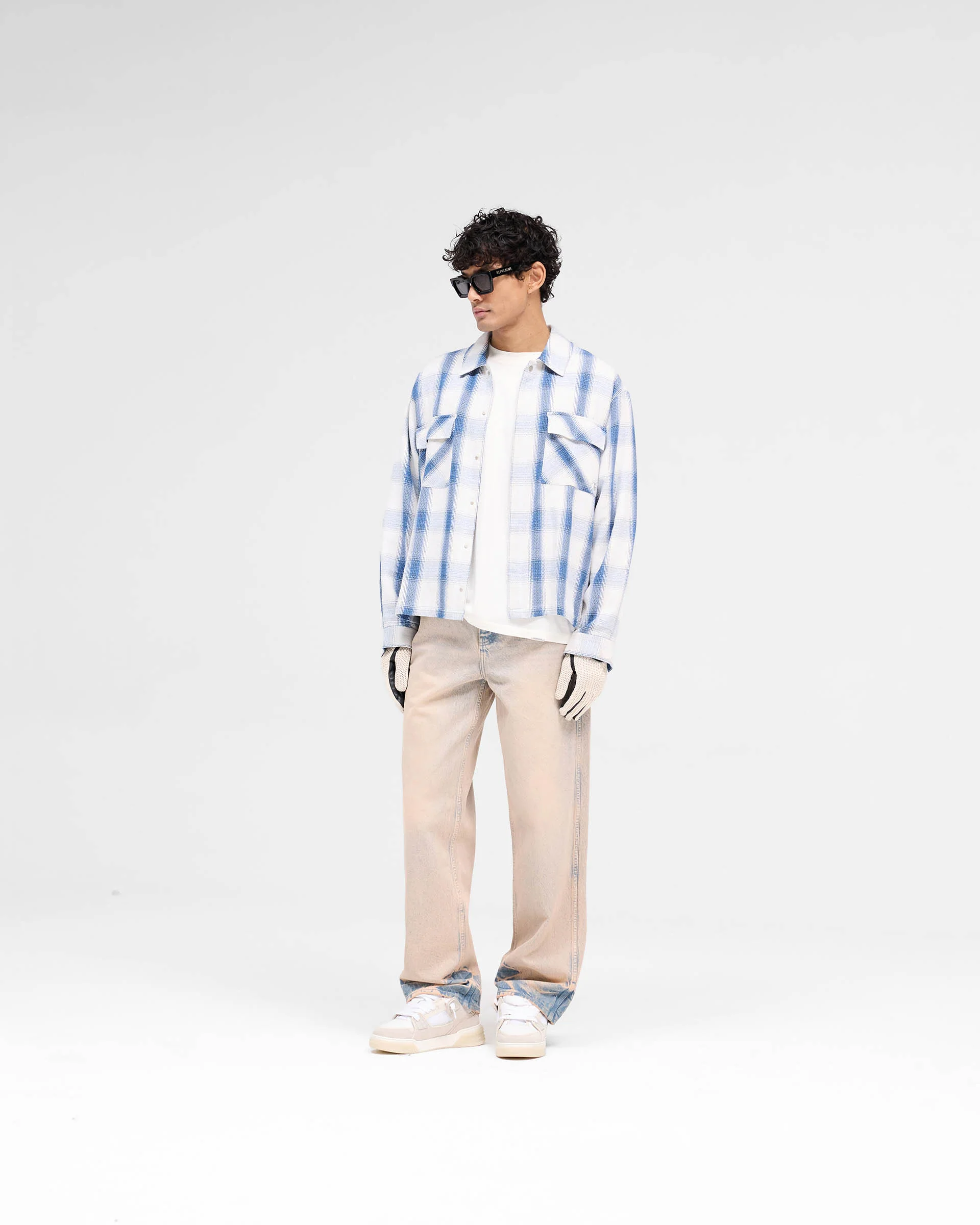 Season Flannel Shirt - Mid Blue - Image 6
