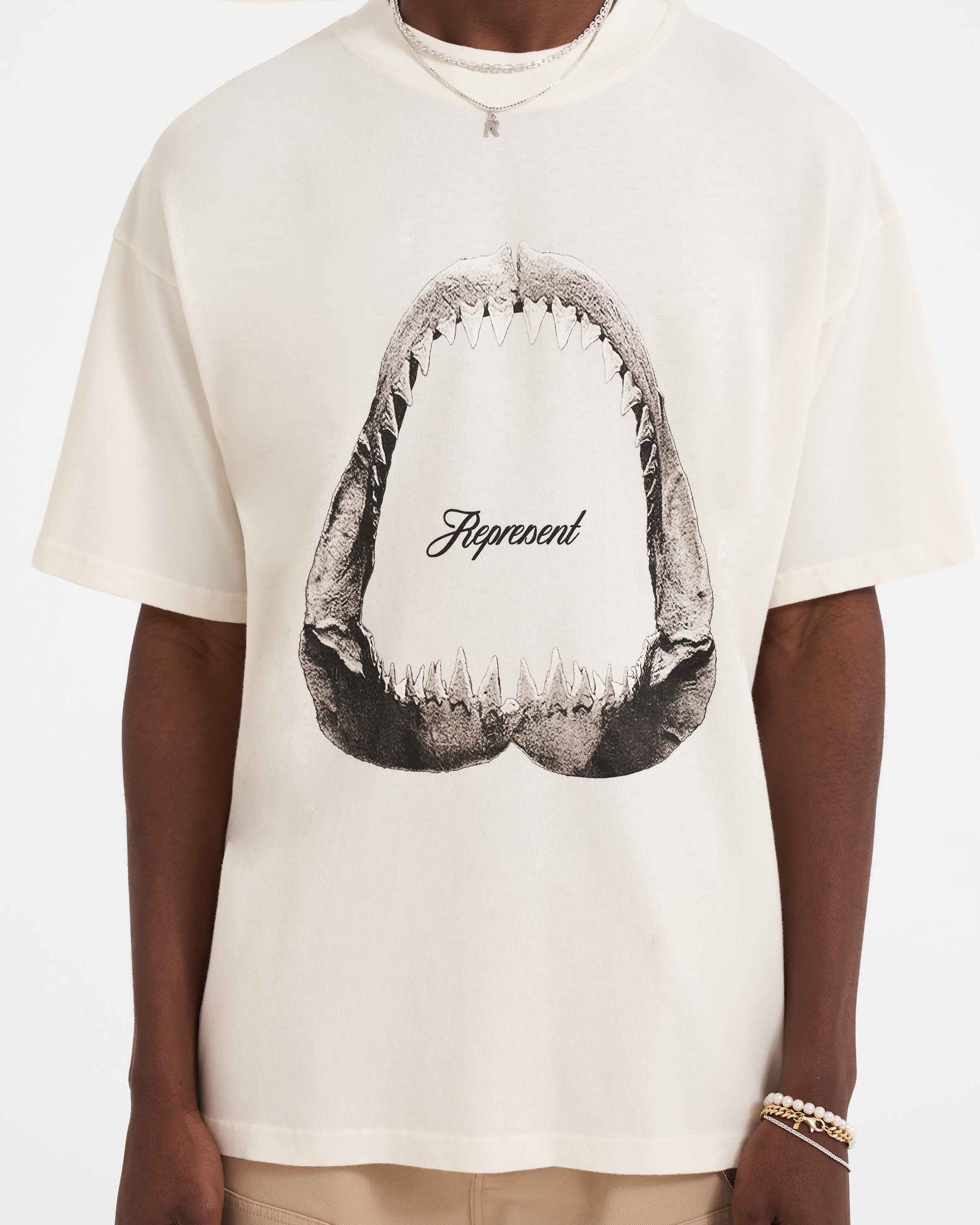 Shark Jaws T-Shirt - Flat White - Image 3