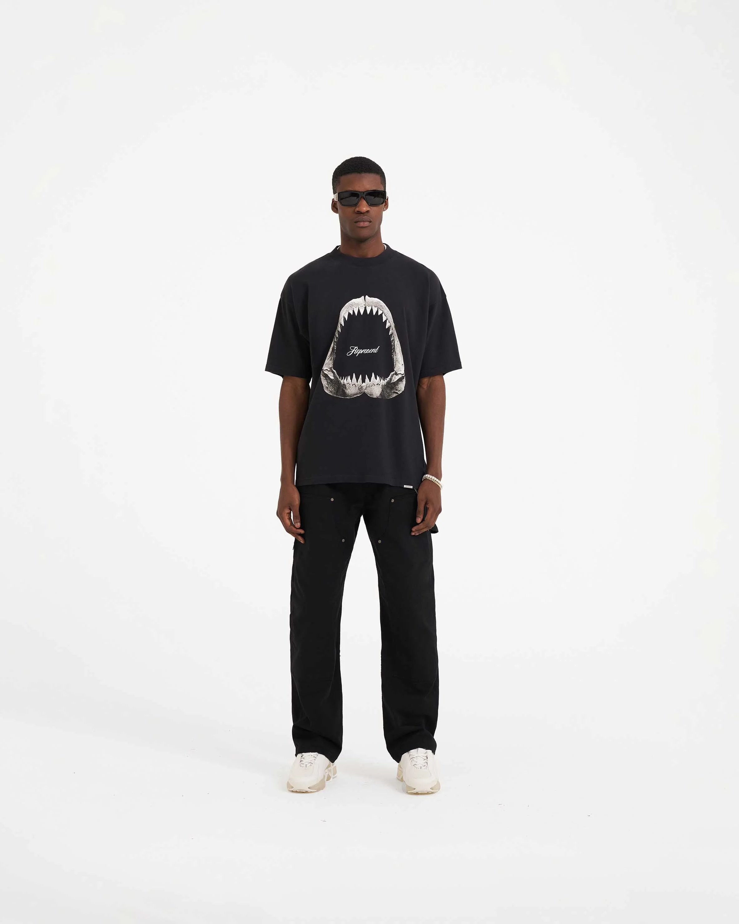 Shark Jaws T-Shirt - Off Black - Image 5
