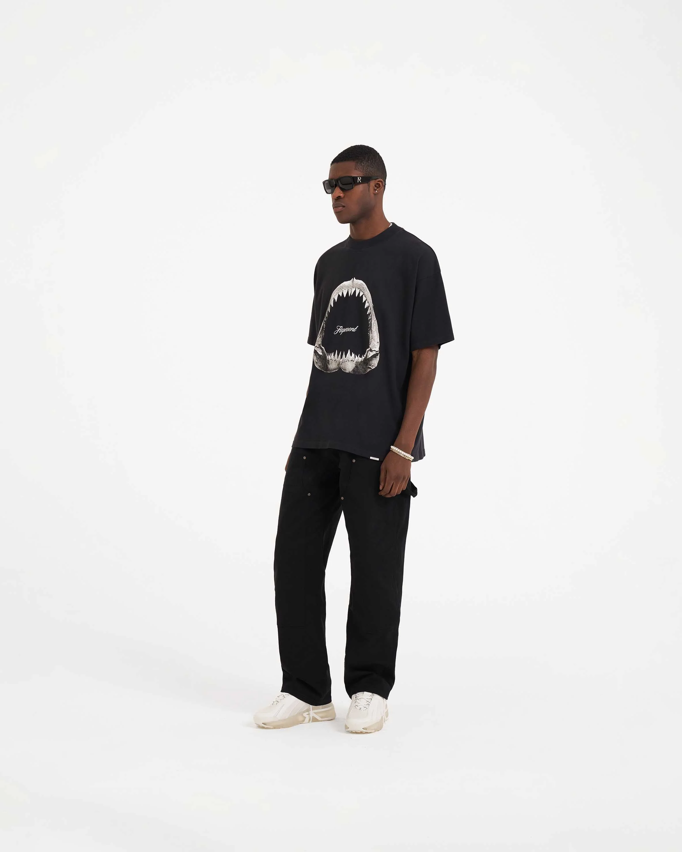 Shark Jaws T-Shirt - Off Black - Image 6