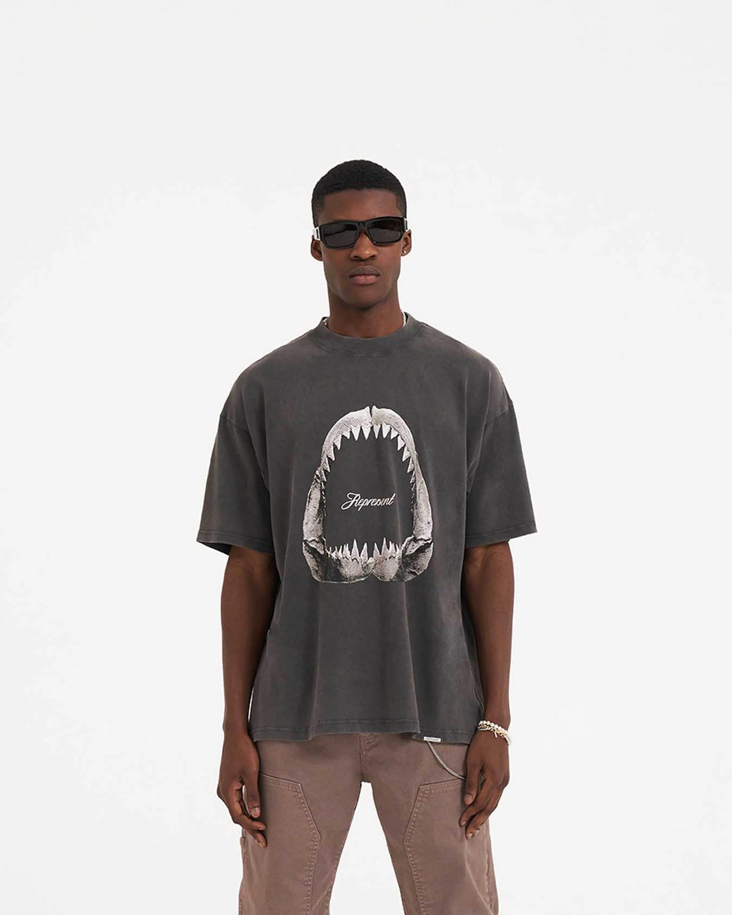 Shark Jaws T-Shirt - Vintage Grey - Image 2