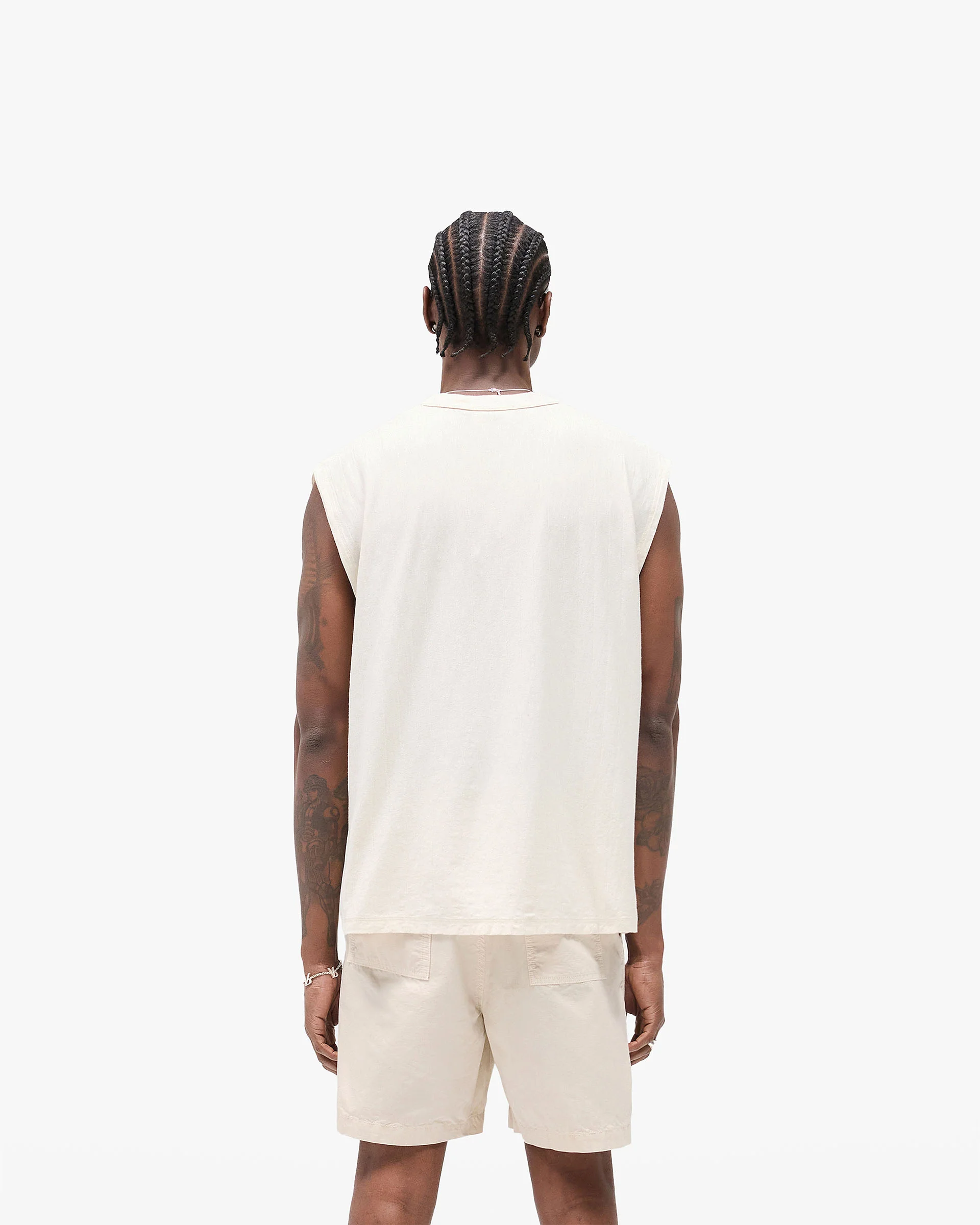 Slub Script Tank - Aged White - Image 4